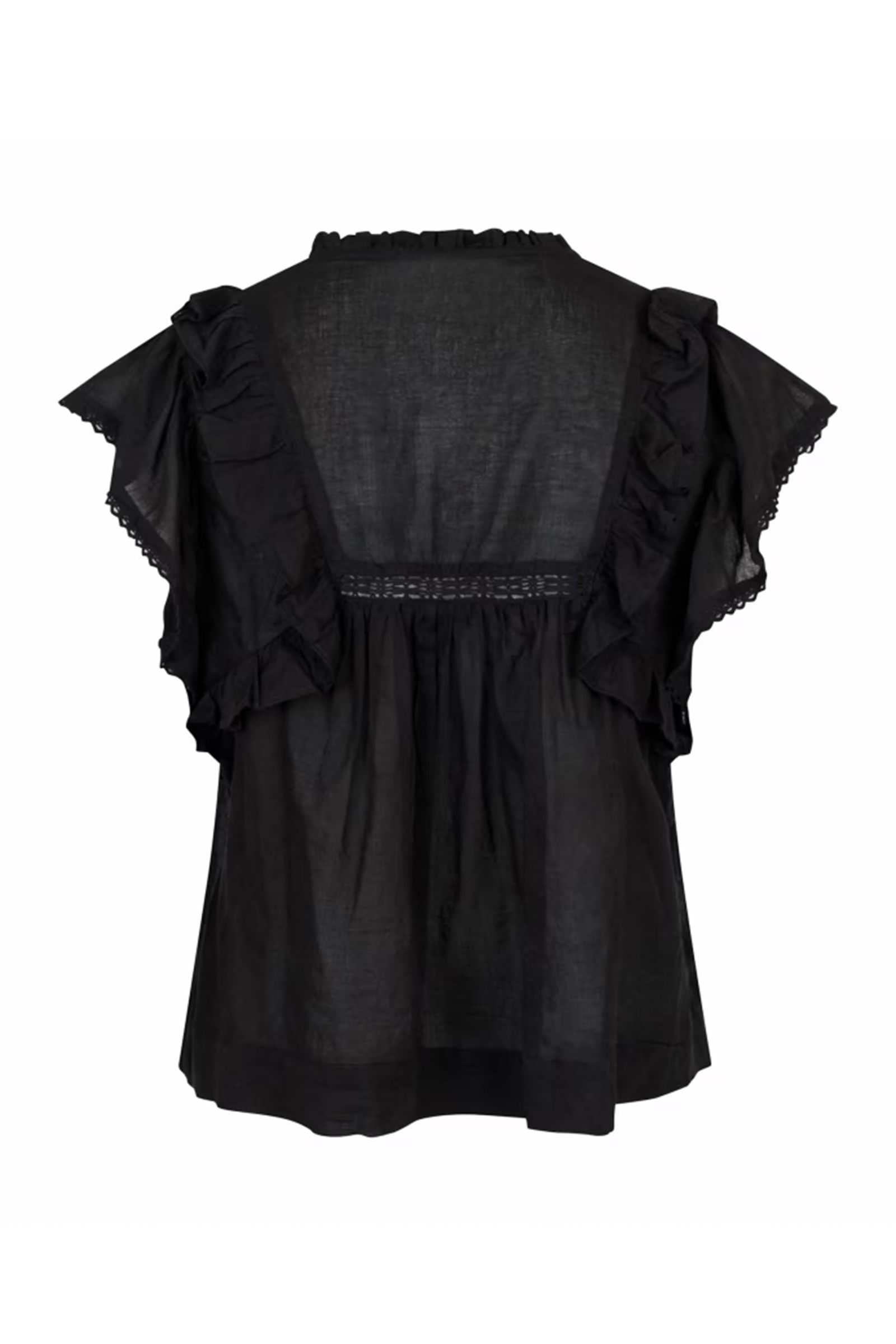 Dames blouse korte mouw zwart