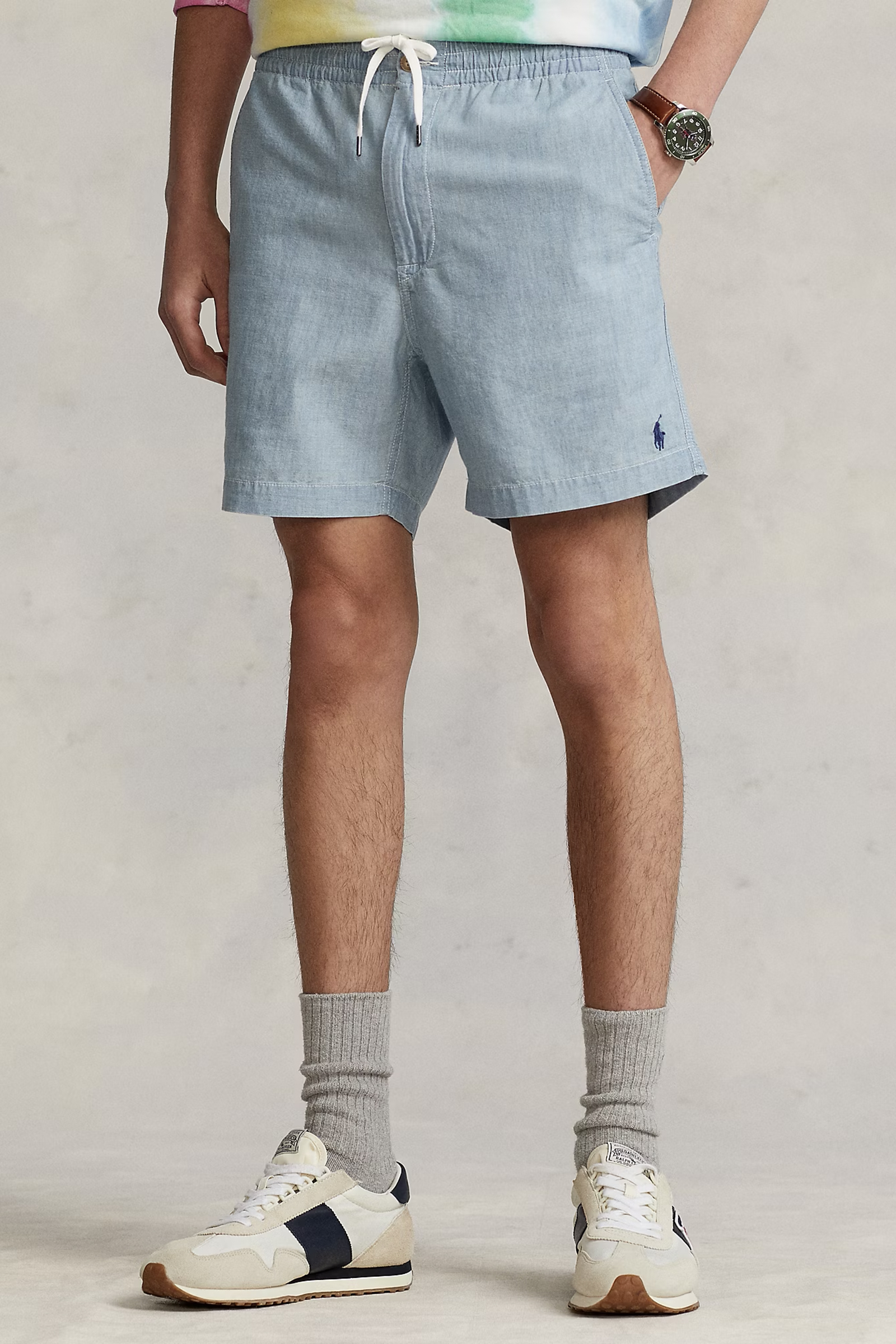 Heren short blauw
