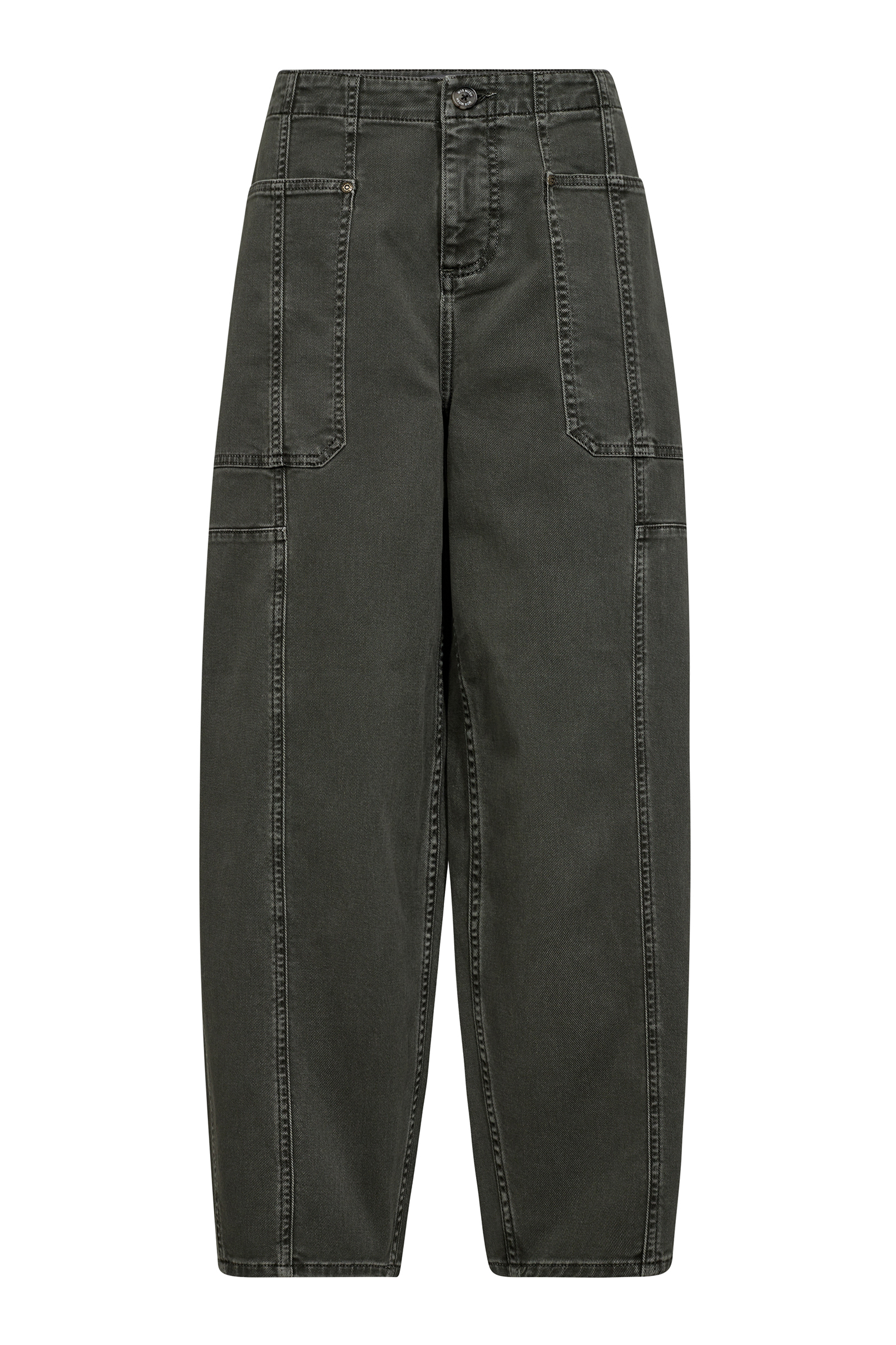 Mos Mosh Broeken 174490 Groen MMRosy Melo Pant relaxte twill