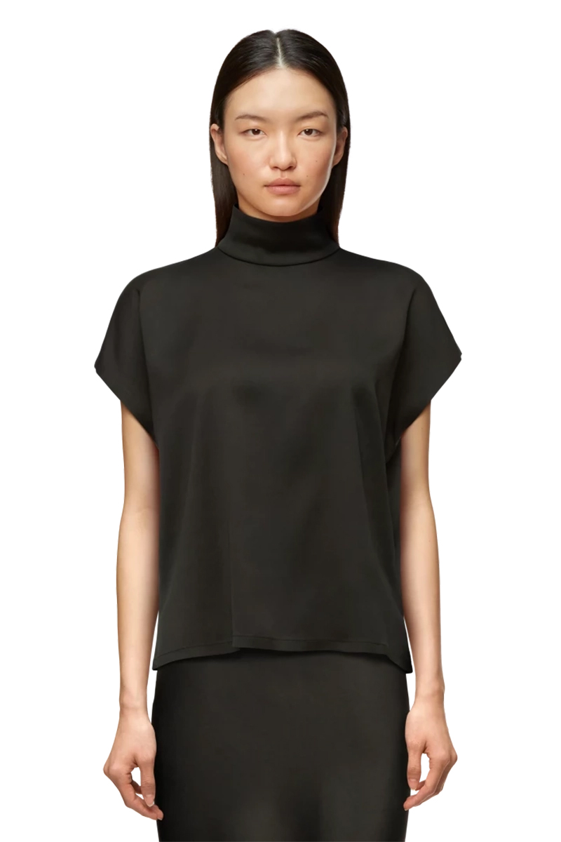 Dames blouse korte mouw zwart