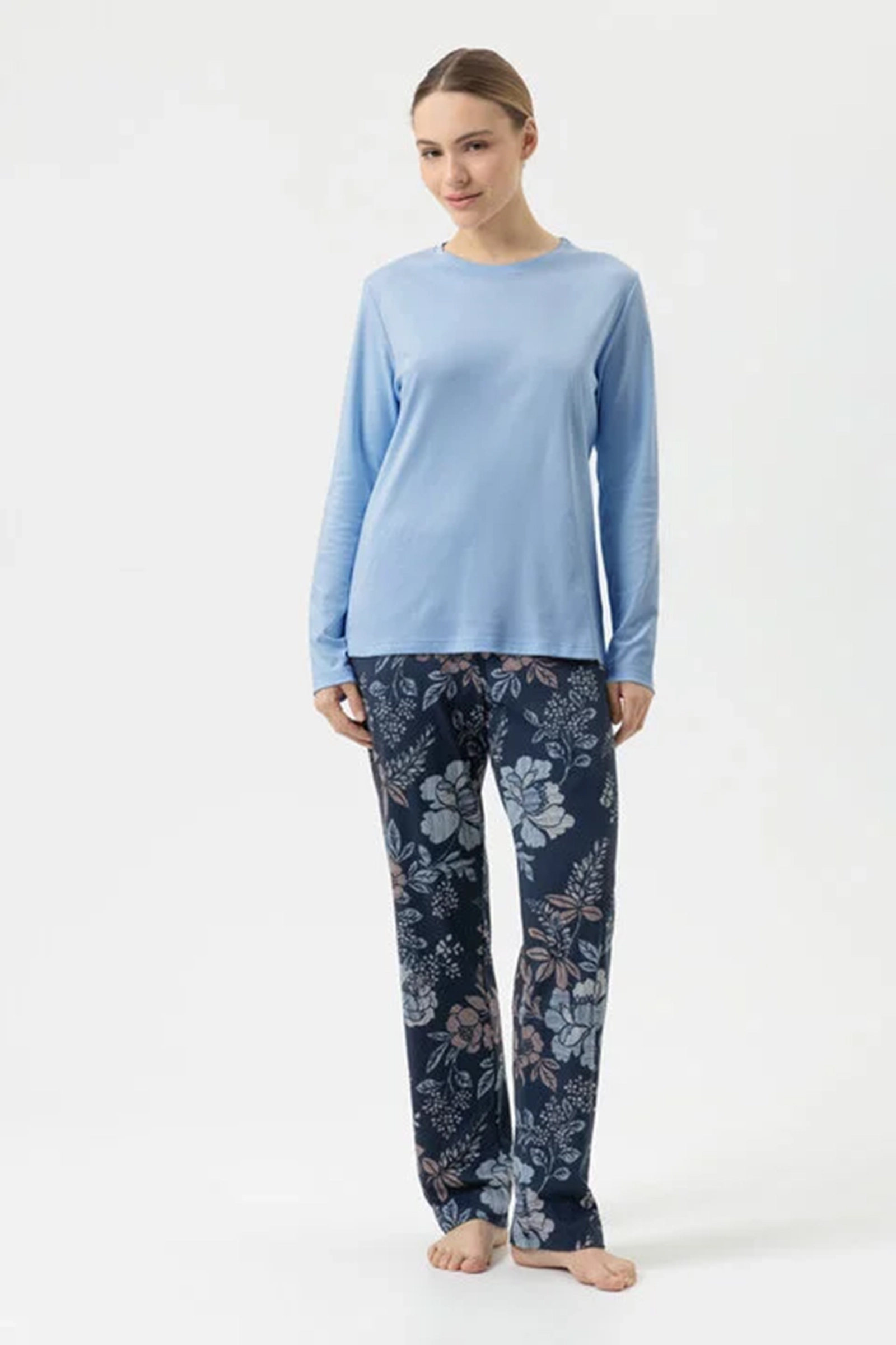 Nachtmode dames pyjama blauw