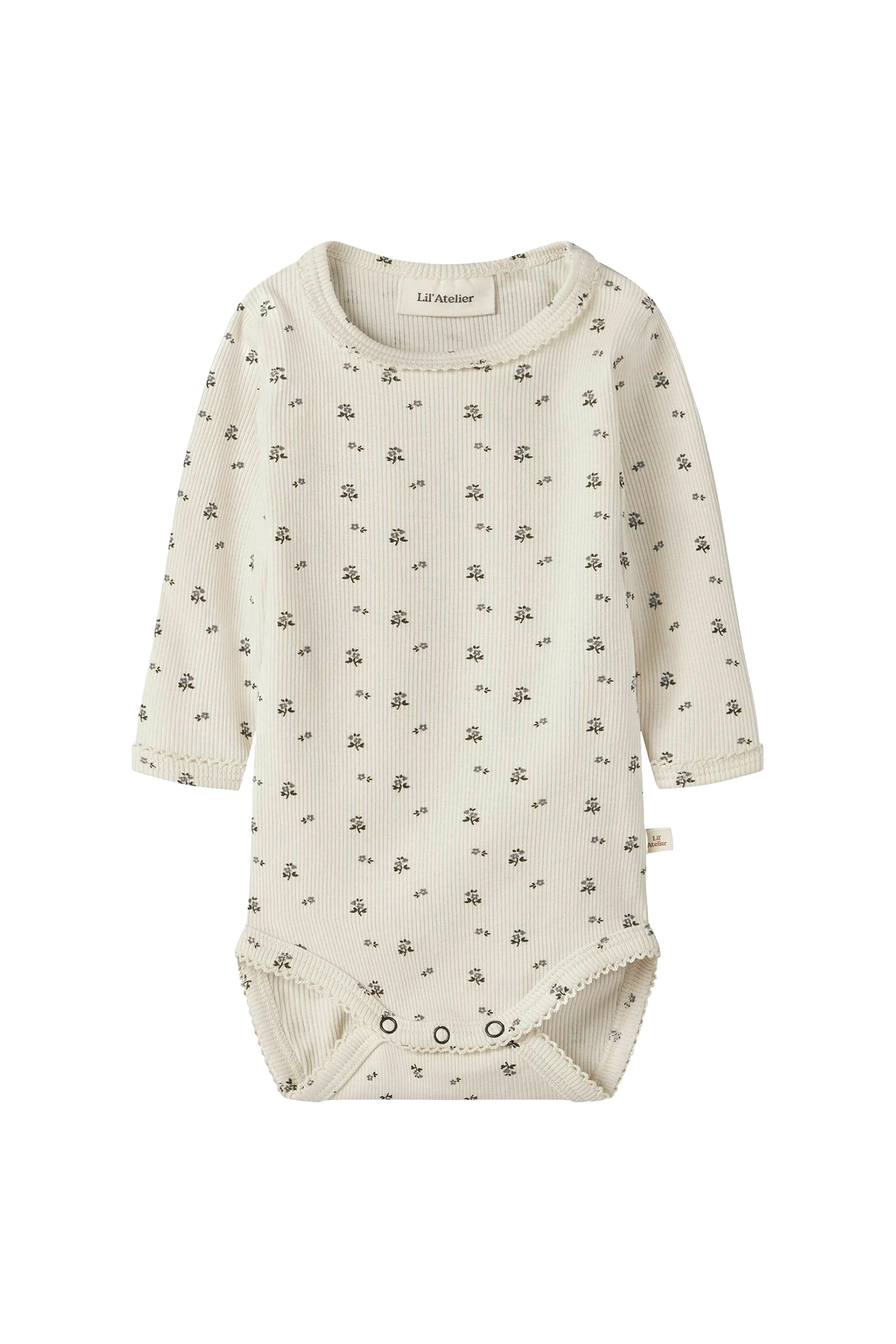 Baby romper lange mouw grijs