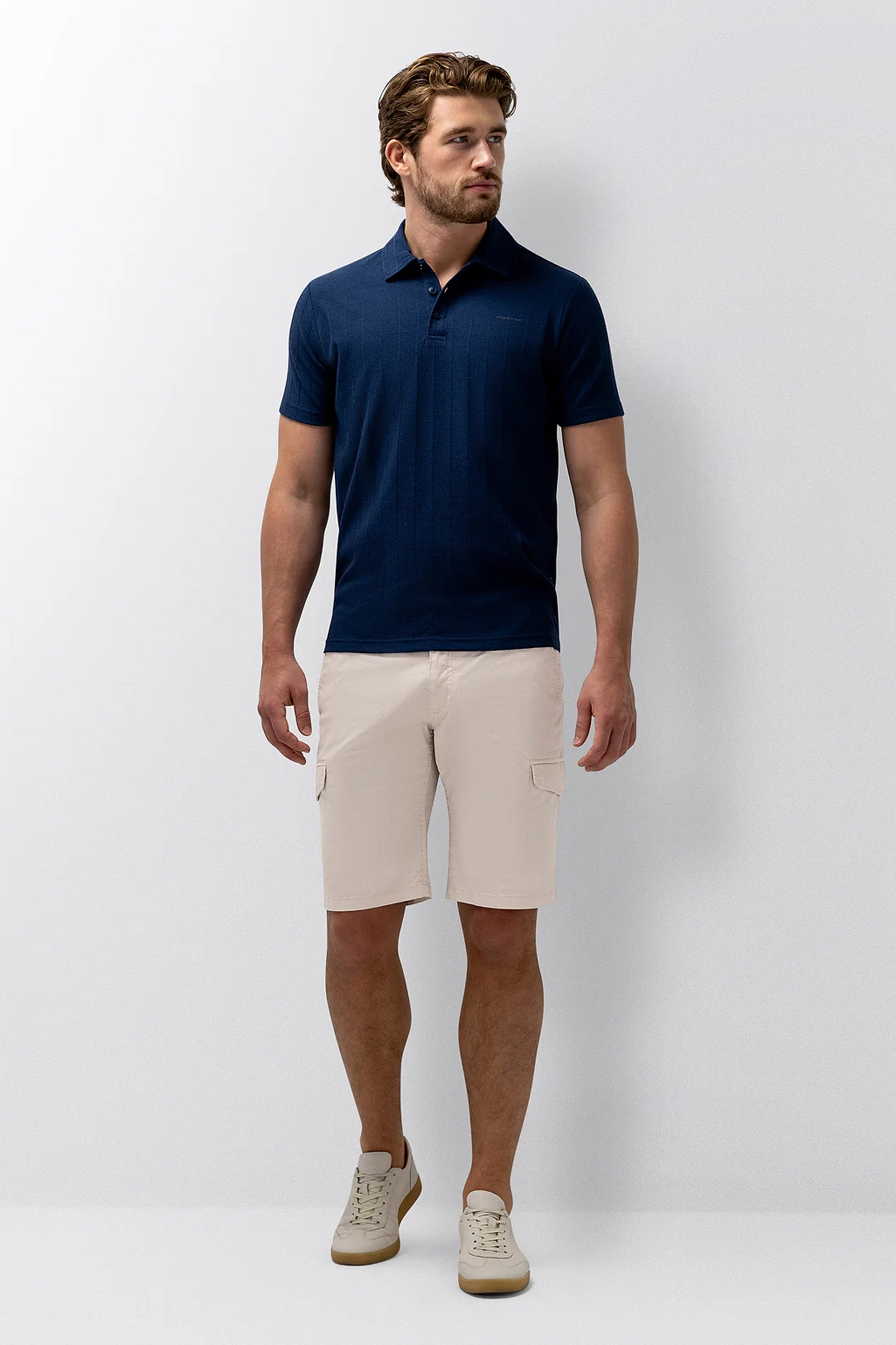 Heren short ecru