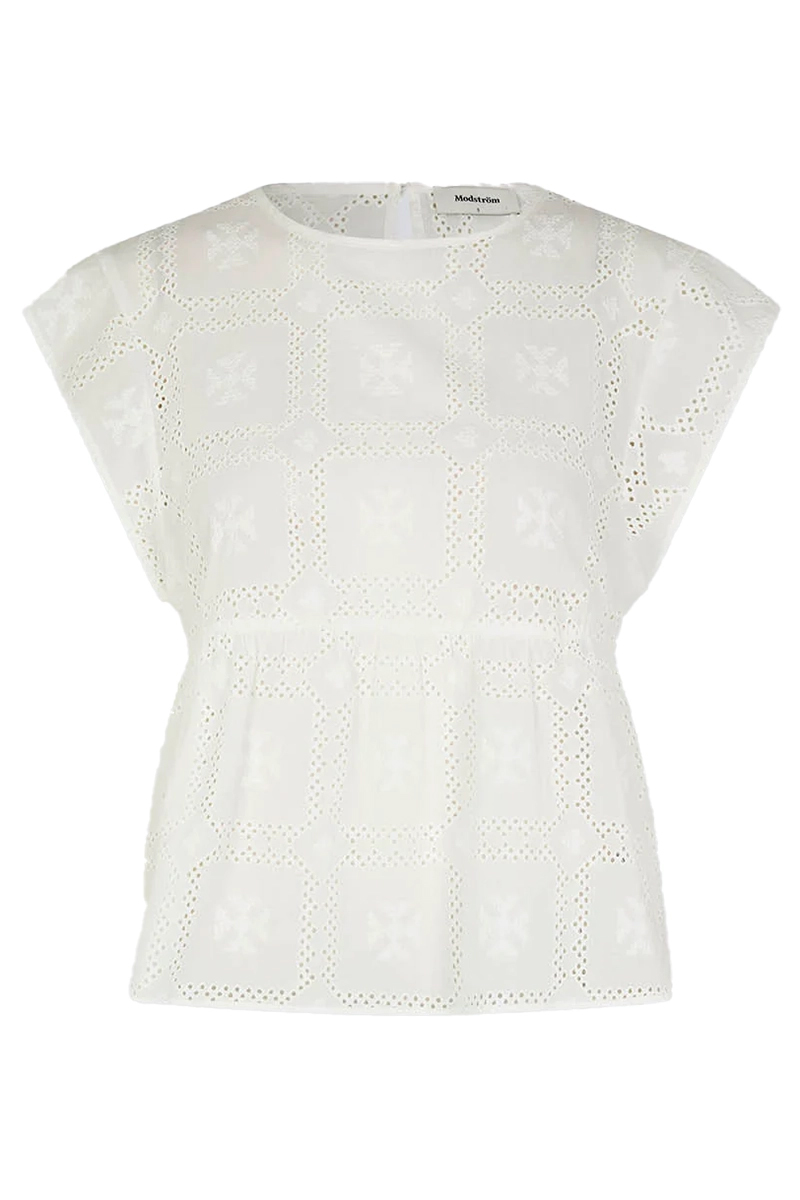 Dames blouse korte mouw wit