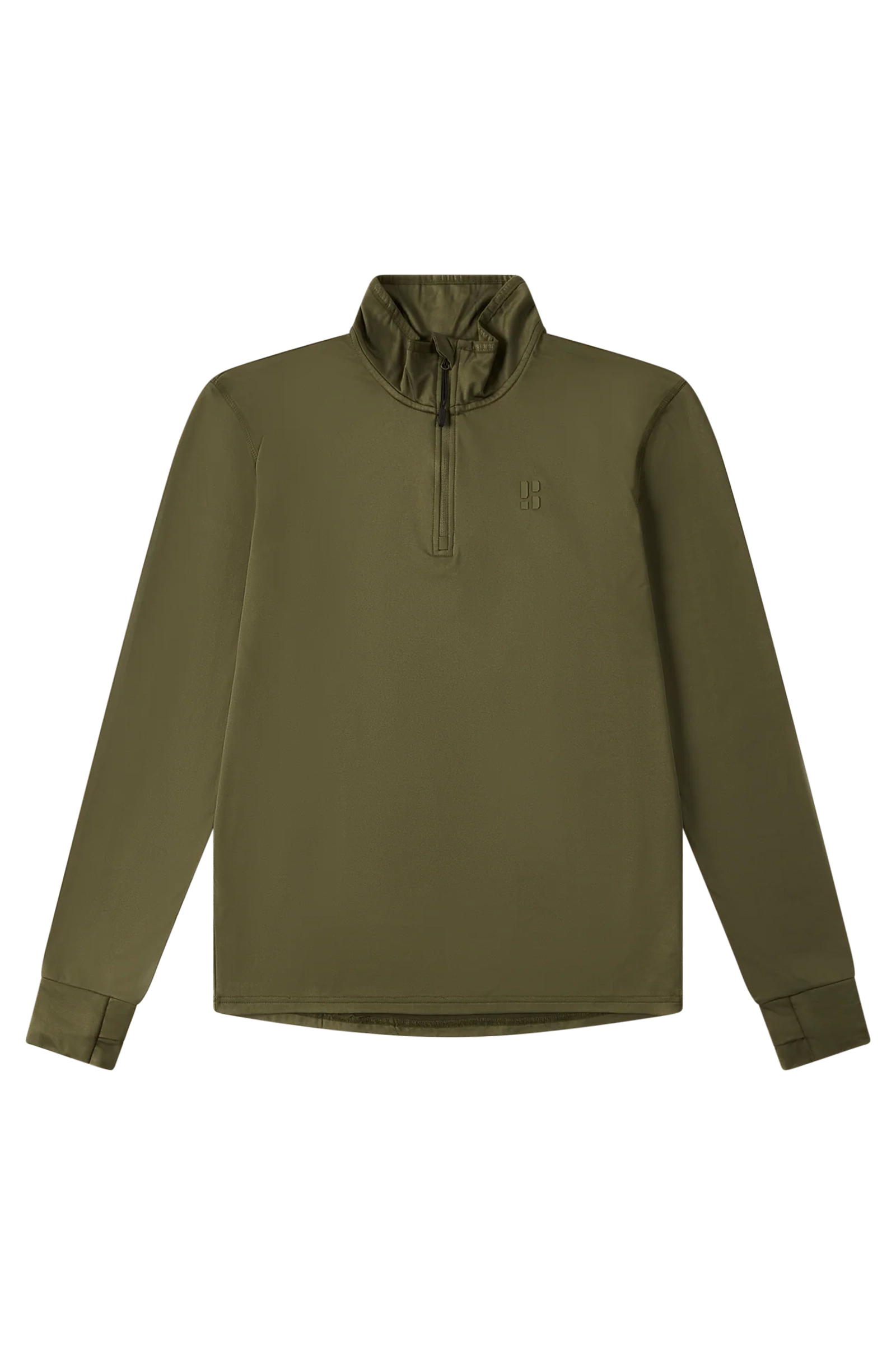 Wintersport heren pully+rits groen