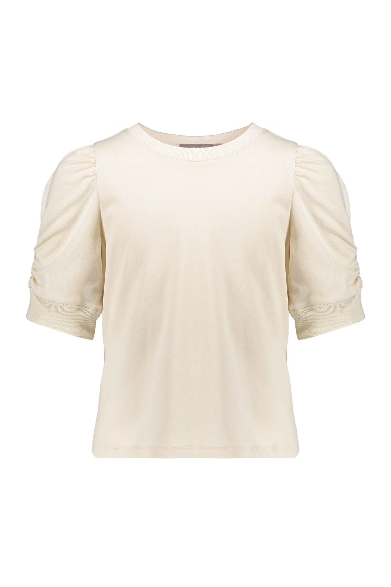 Geisha T-shirt elastic sleeve bruin/beige-1 1