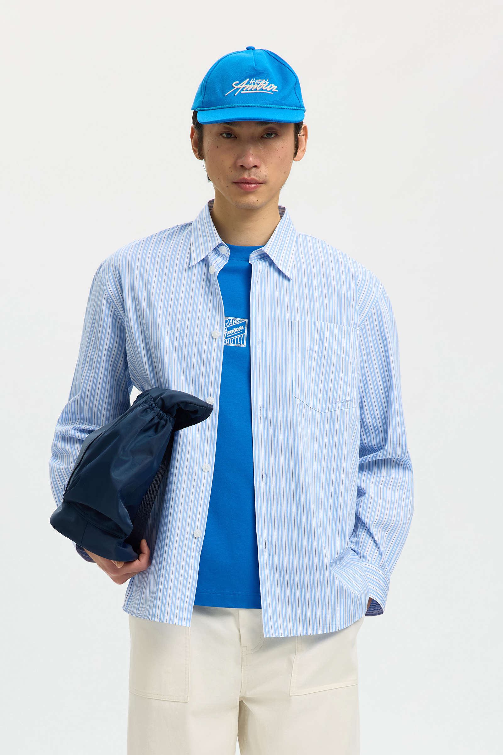 Heren overhemd lm casual blauw