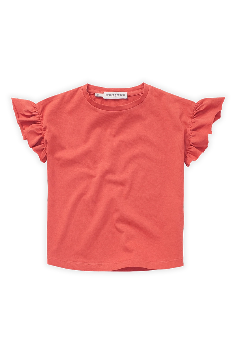 Sproet & Sprout T-shirt girls ruffle sleeve Rose-1 1