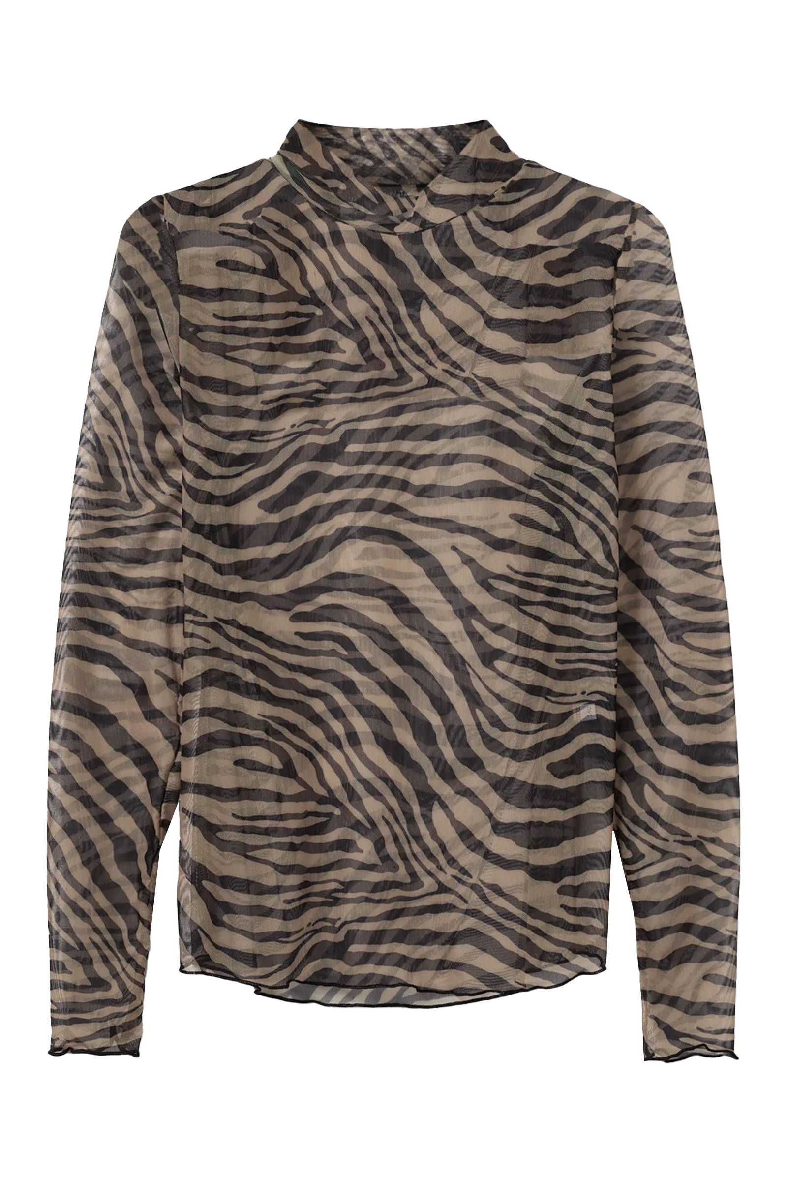 Meisjes t-shirt lange mouw bruin