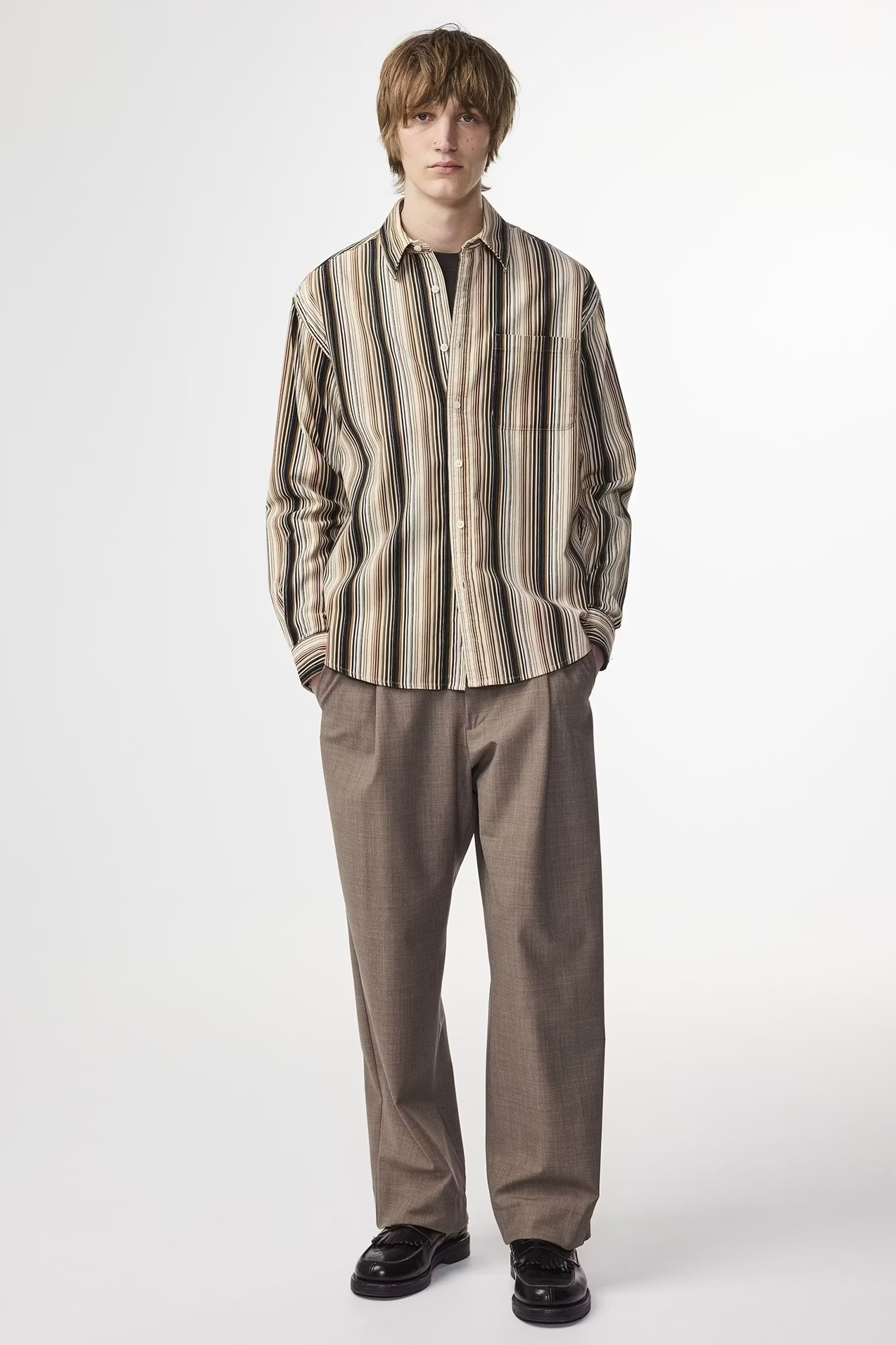 Heren overhemd lm casual groen
