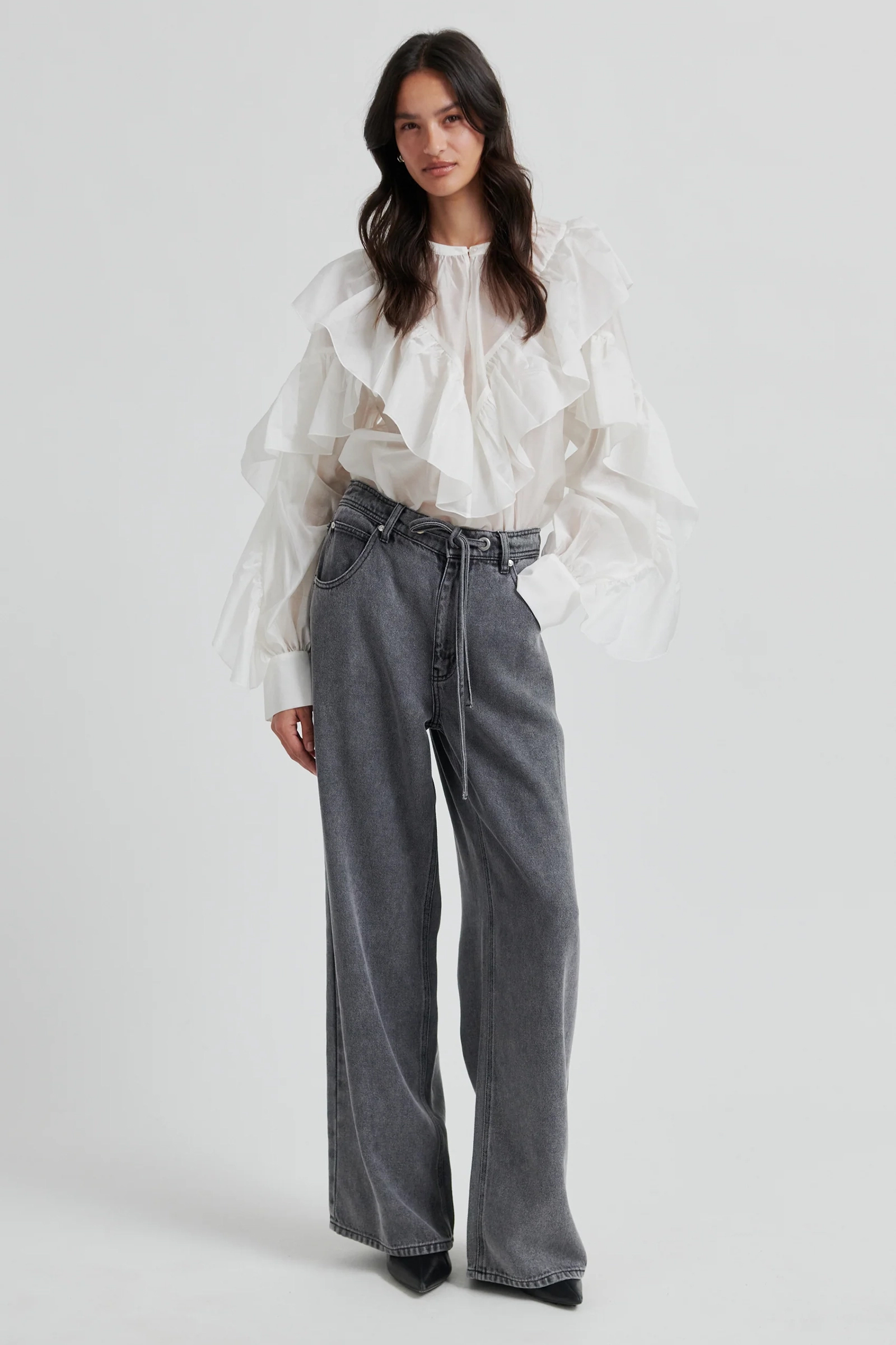 Dames blouse lange mouw ecru