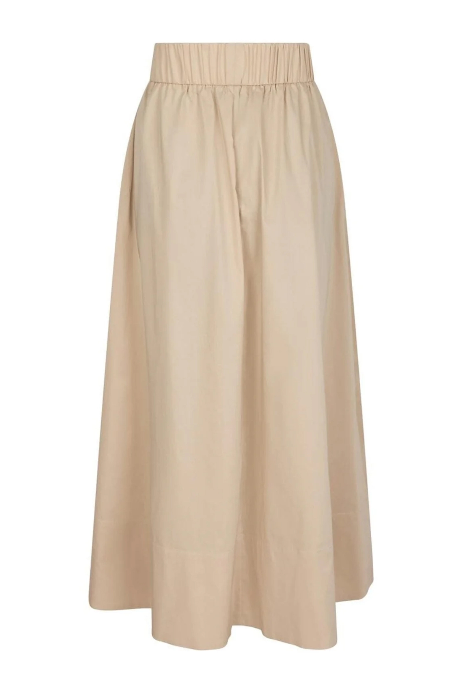 Neo Noir Yara long poplin skirt bruin/beige-1 2