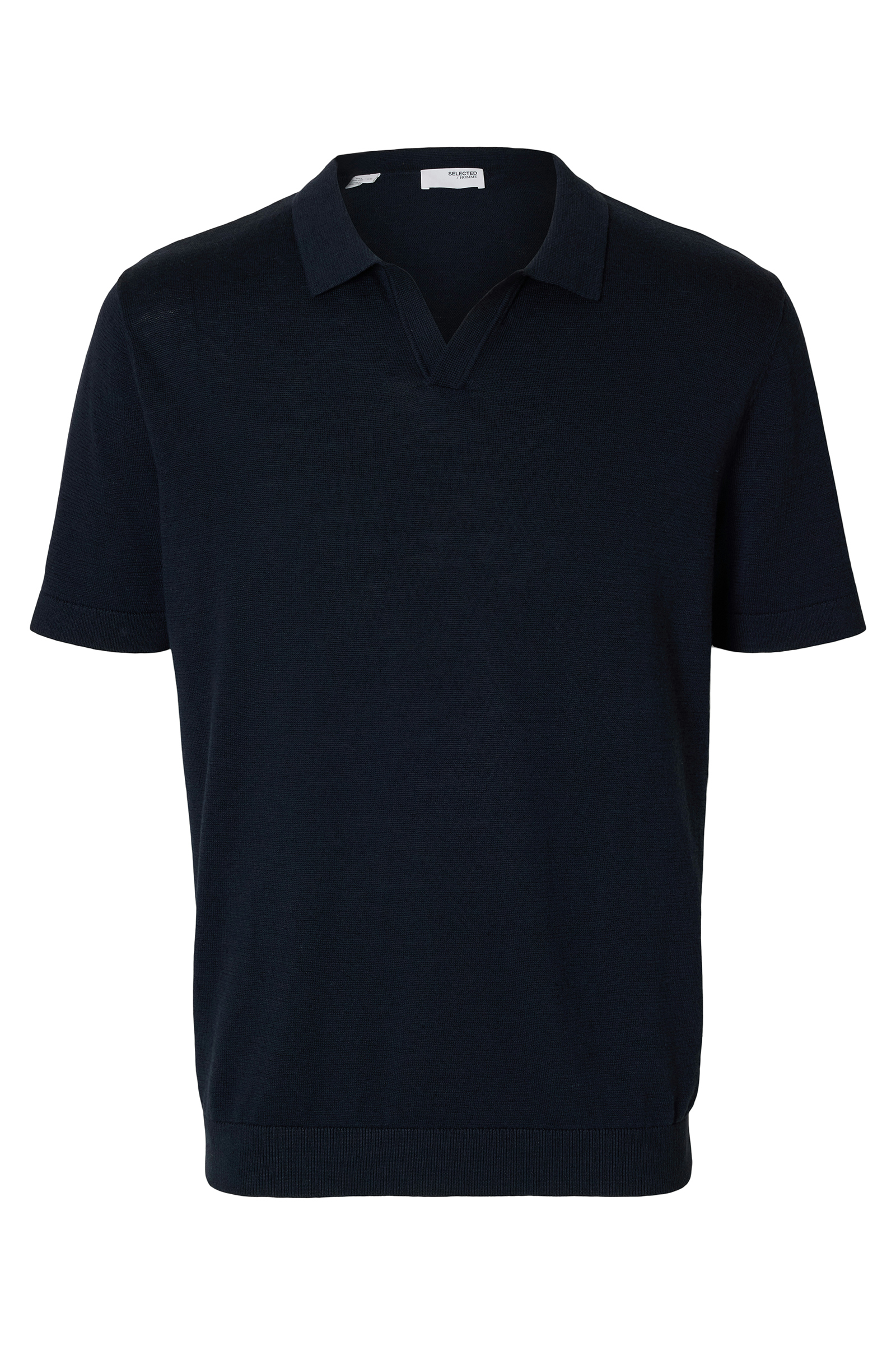 Selected SLHMATTIS SS LINEN BLEND OPEN POLO 186839-Sky Captain 1