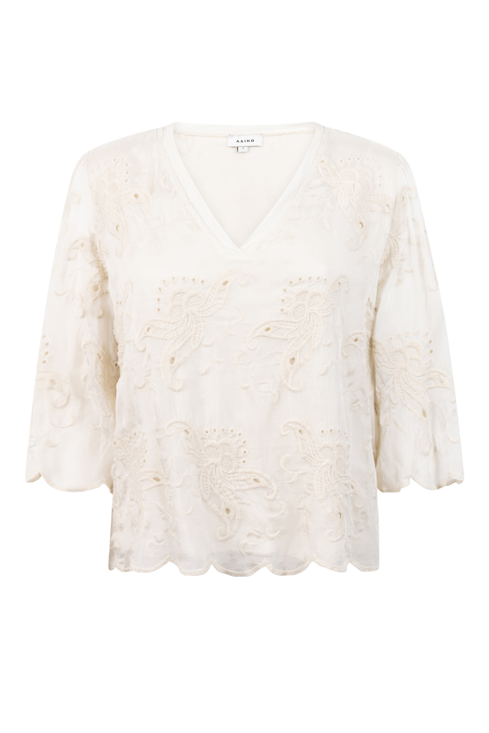 Dames blouse lange mouw ecru