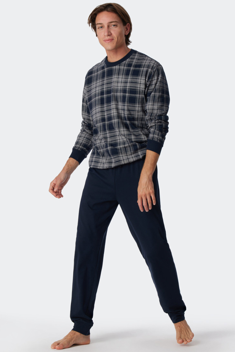 Nachtmode heren pyjama blauw