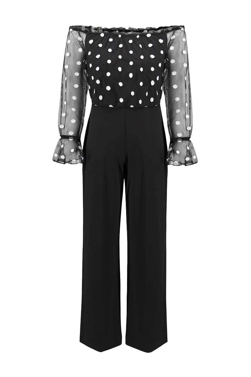 Dames jumpsuit/tuinbroek zwart