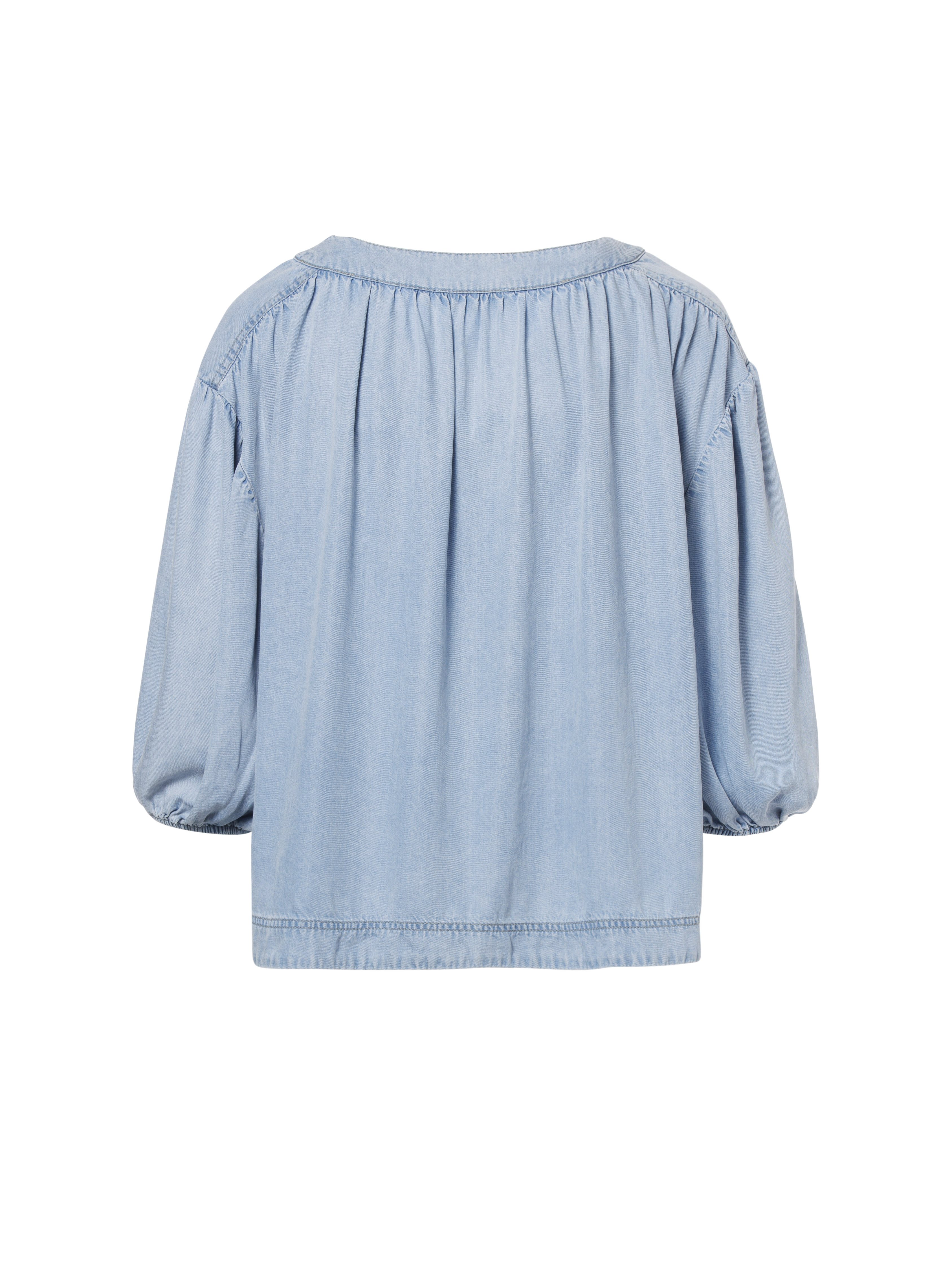 Dames blouse lange mouw blauw