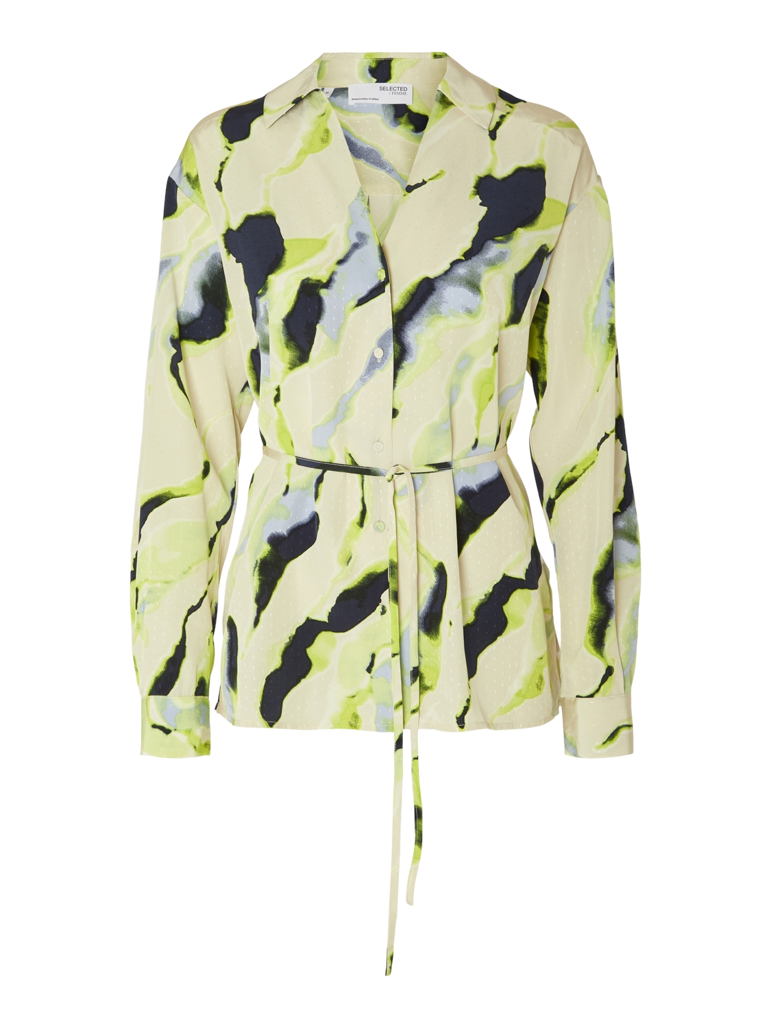 Dames blouse lange mouw bruin