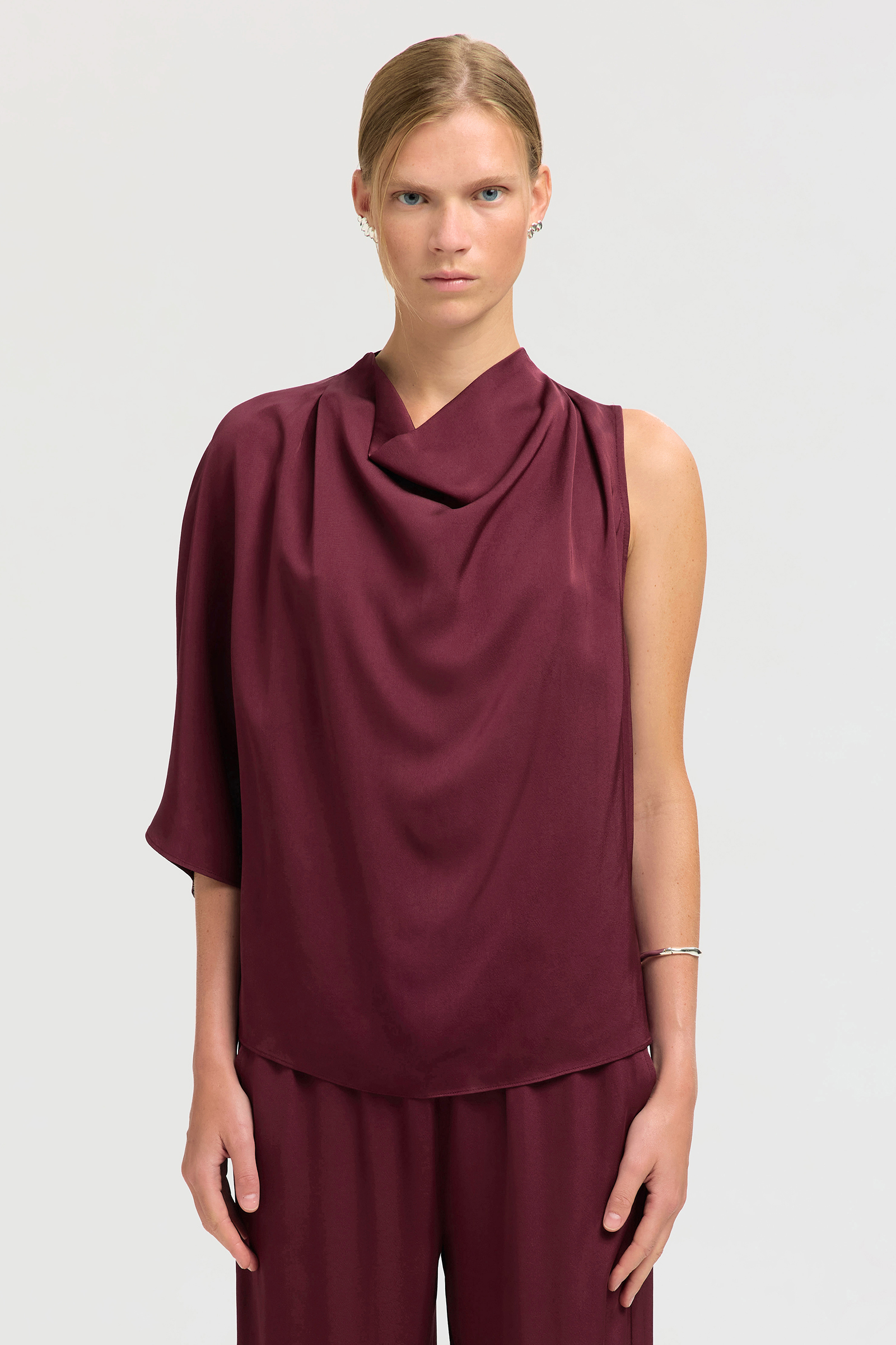 Dames blouse korte mouw rood