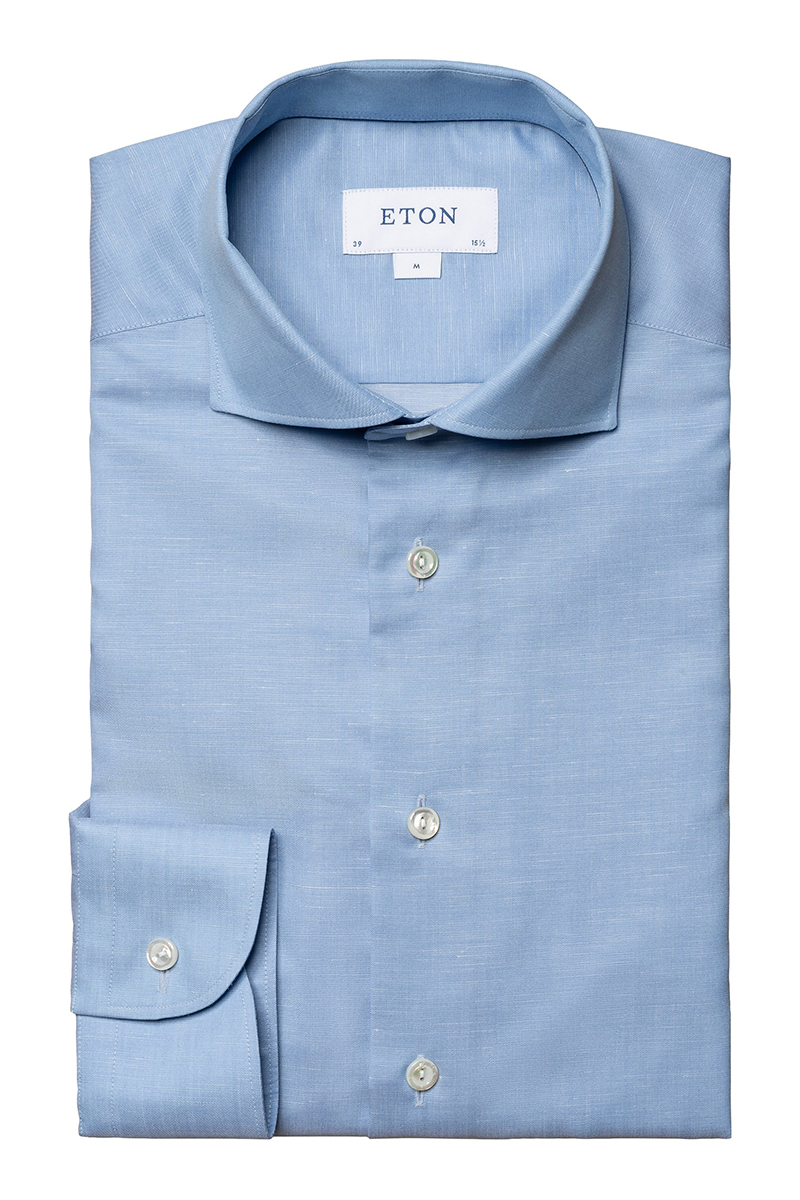 Eton Cotton Linen Blauw-1 2