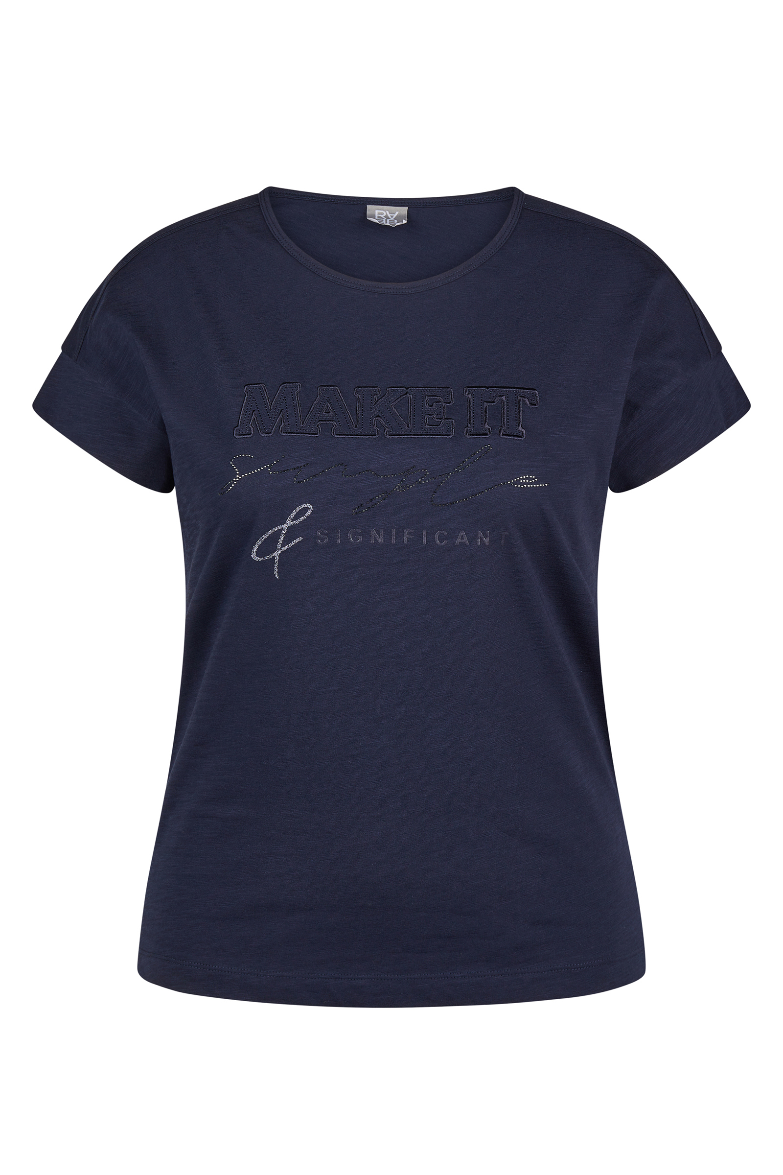Dames t-shirt korte mouw blauw