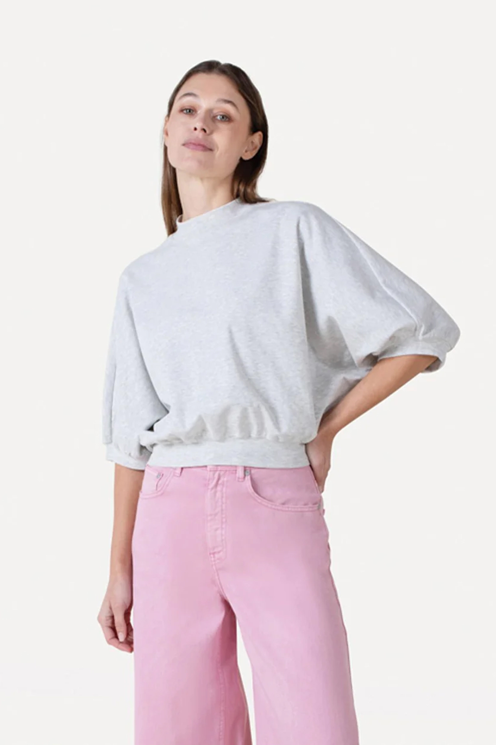 Dames t-shirt korte mouw grijs