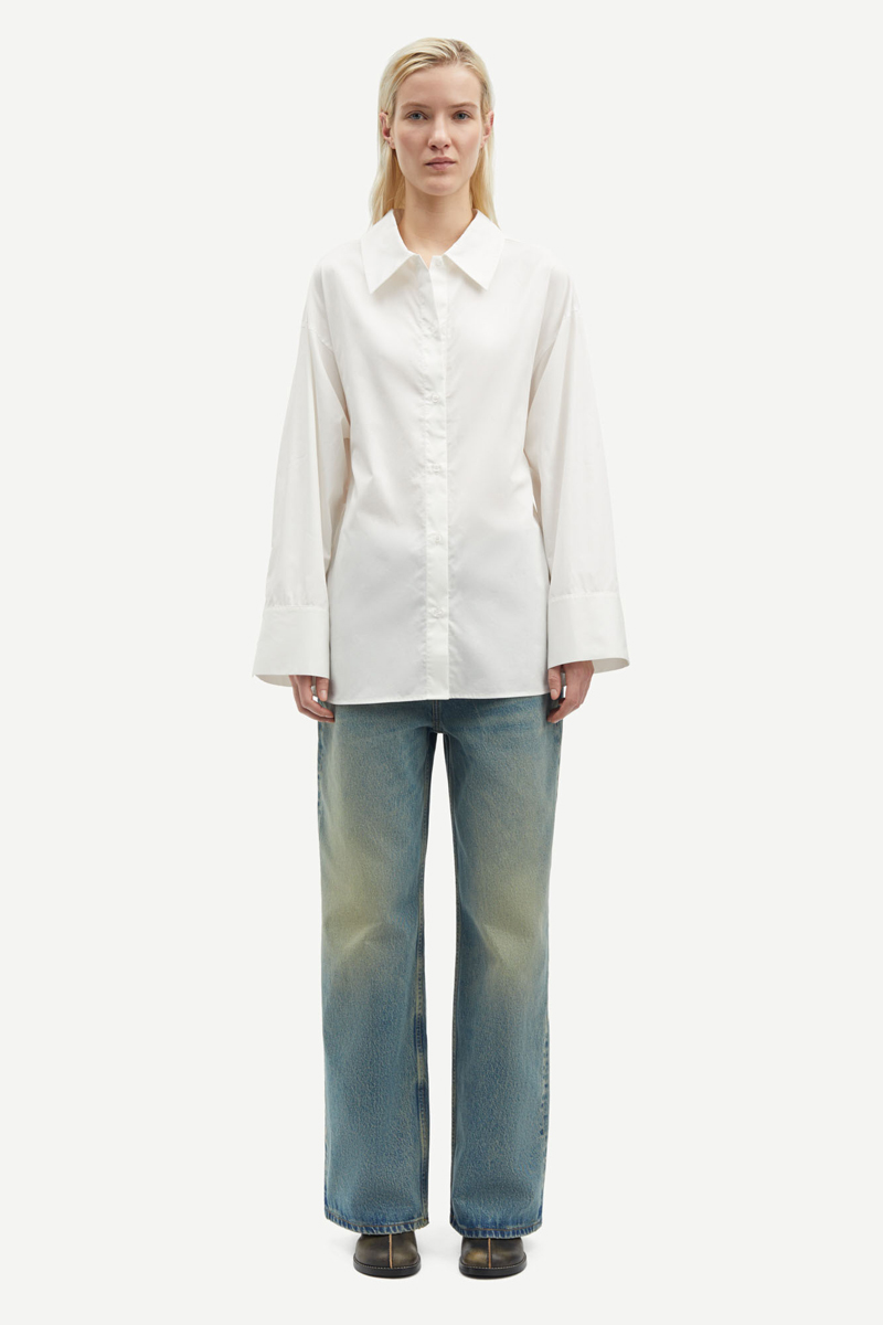 Dames blouse lange mouw wit