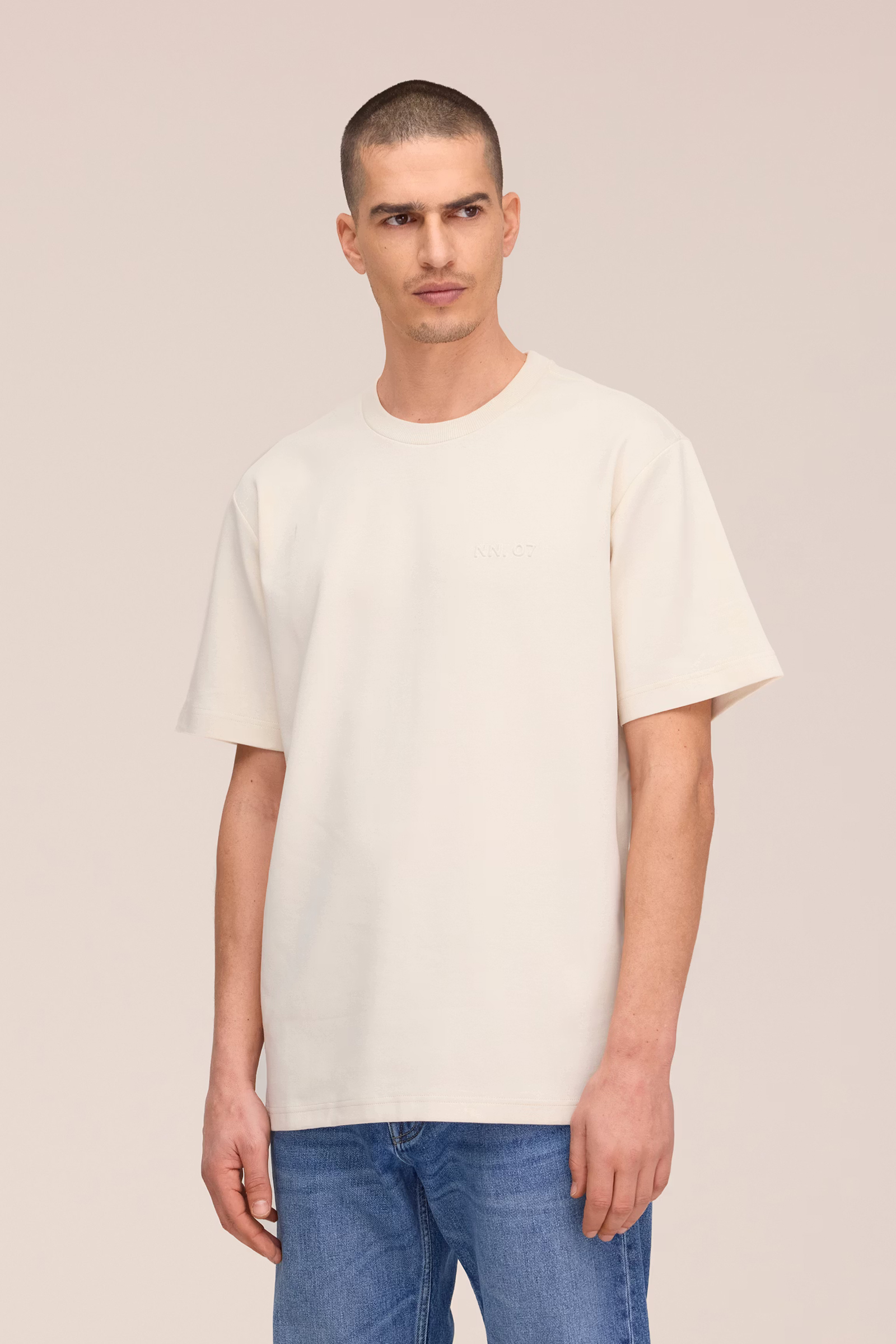 Heren t-shirt kortemouw ecru