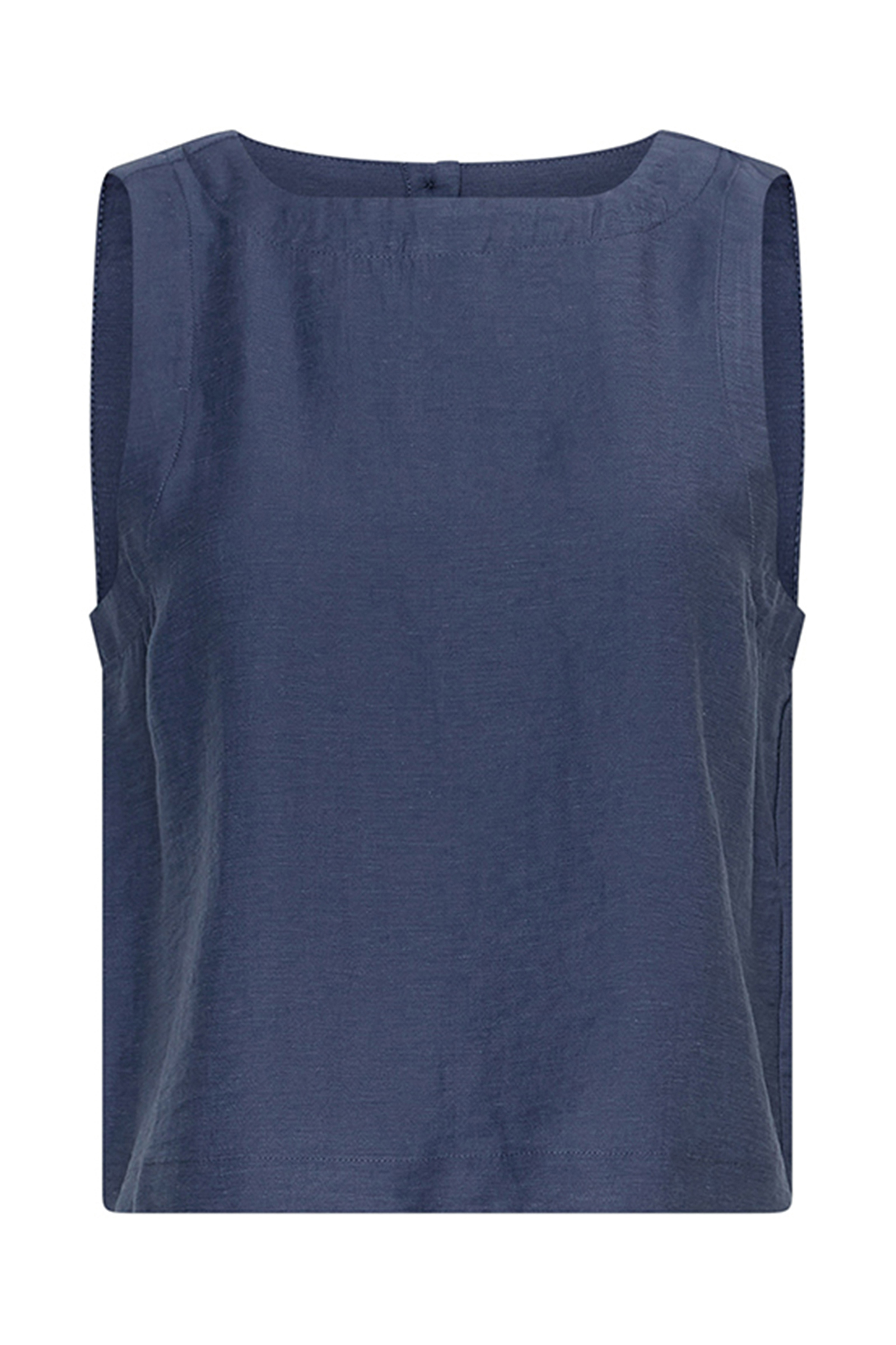 Dames blouse mouwloos blauw