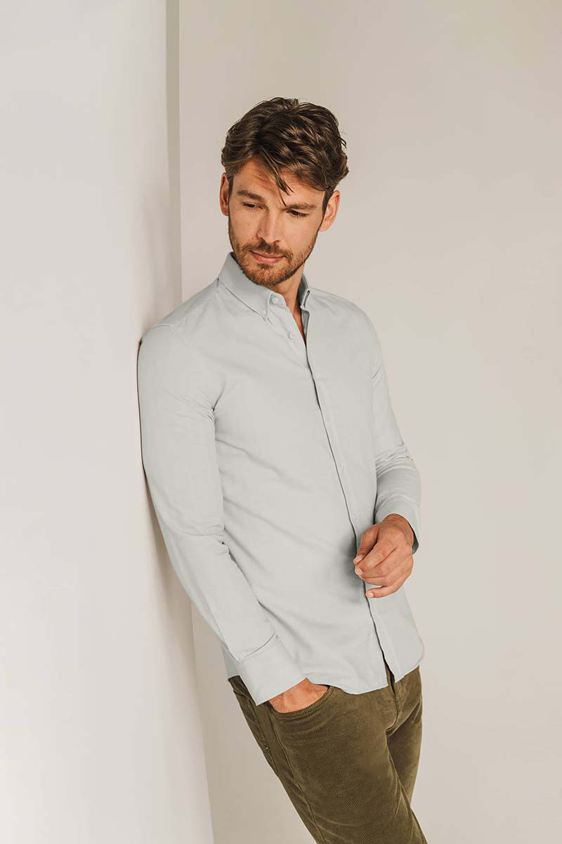 Heren overhemd lm casual wit