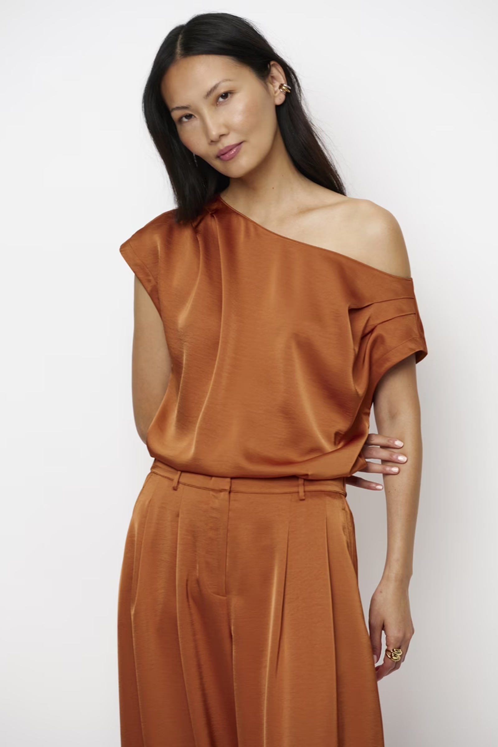 Dames top oranje