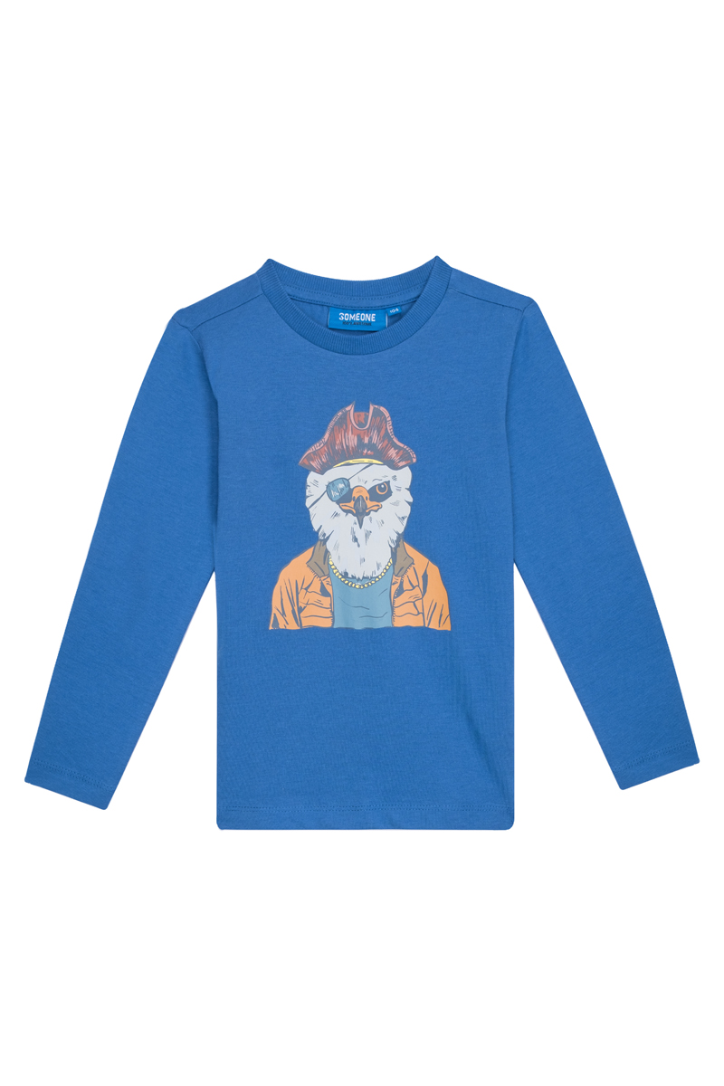 Jongens t-shirt lange mouw blauw
