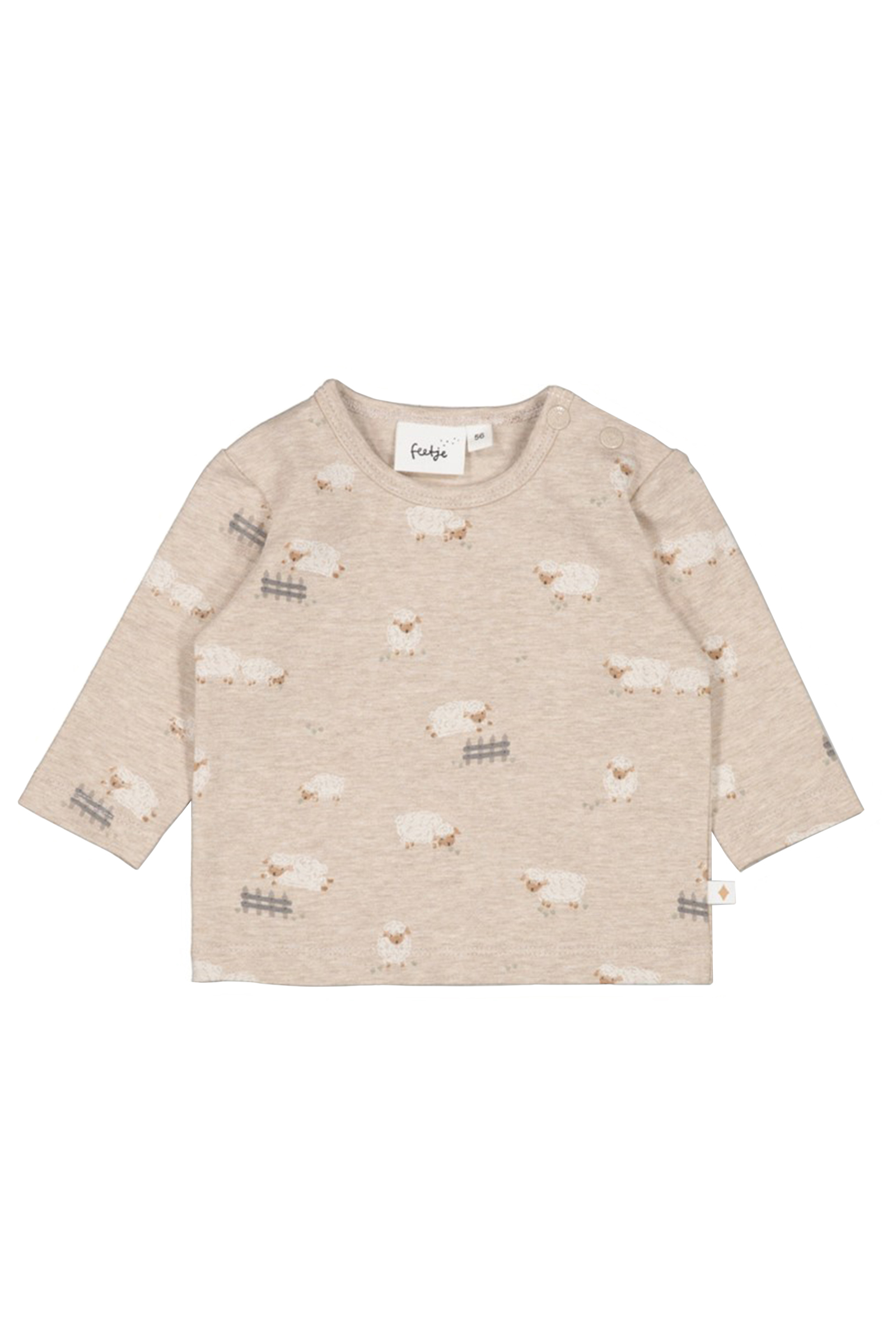 Baby t-shirt lange mouw bruin