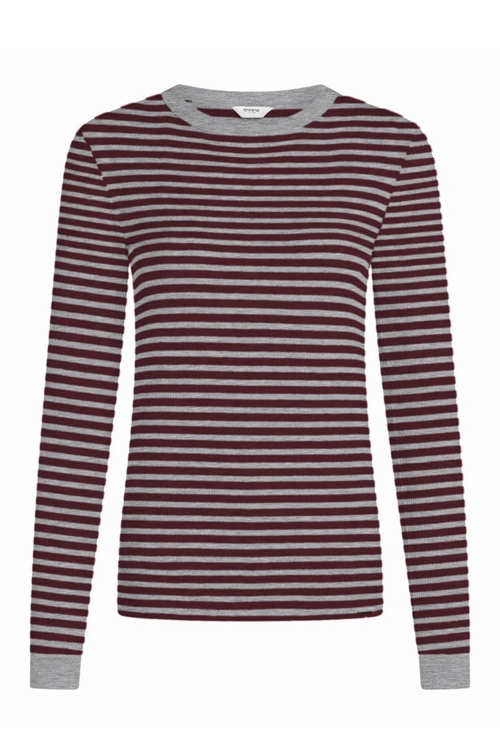 Dames t-shirt lange mouw grijs