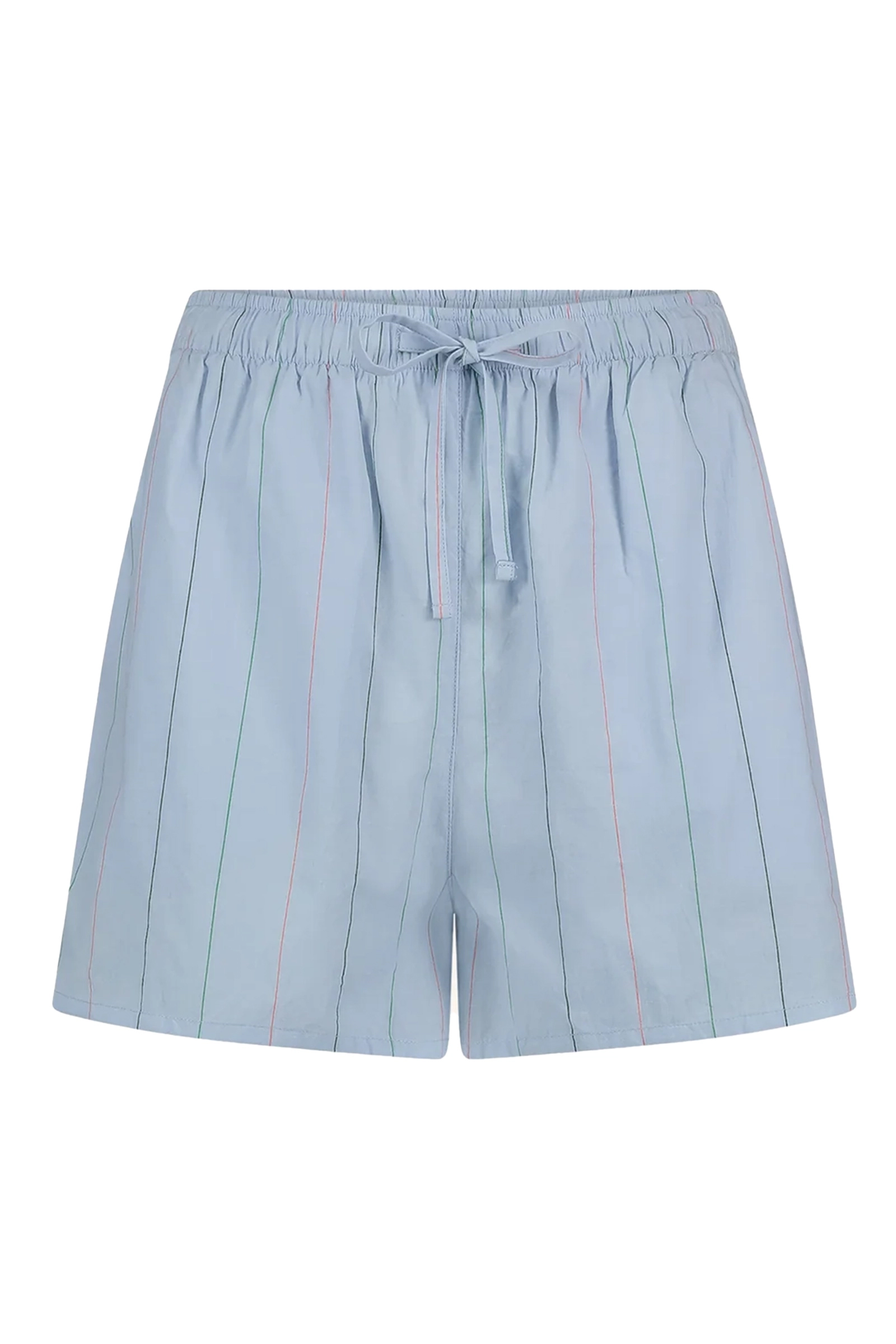 By Bar Isa stripe chambray short Blauw-1 1