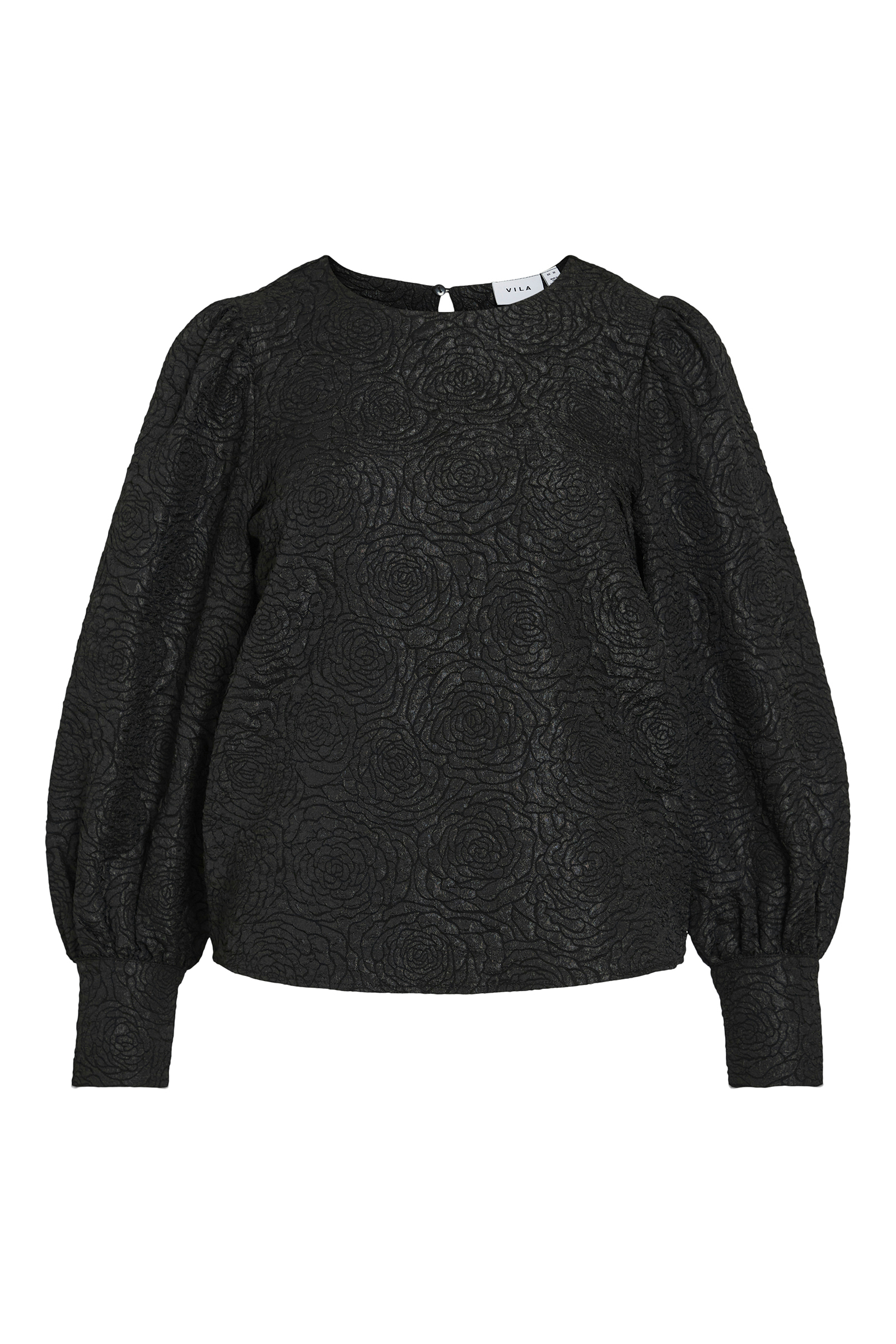 Dames blouse lange mouw zwart