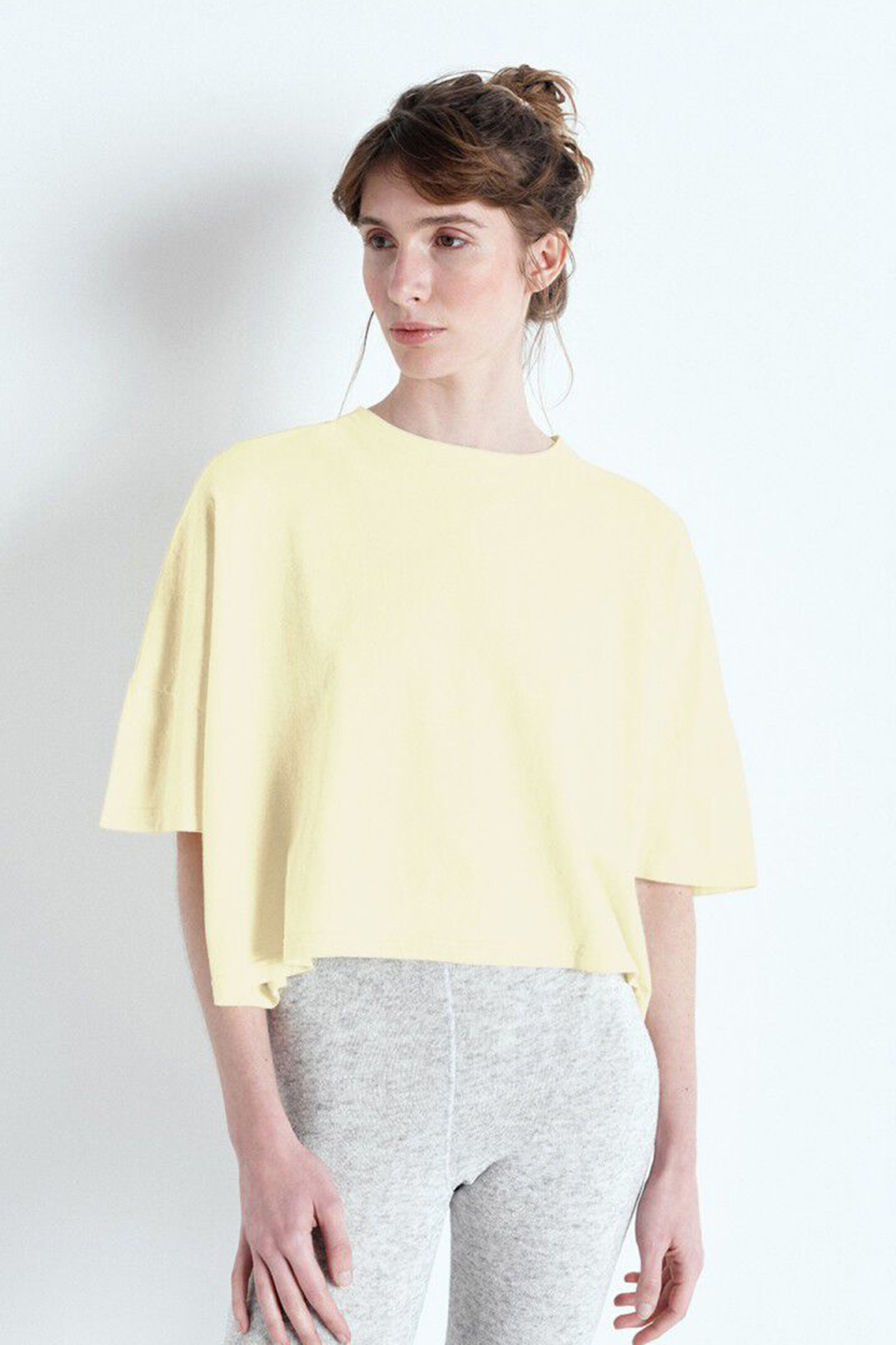 Dames t-shirt korte mouw geel