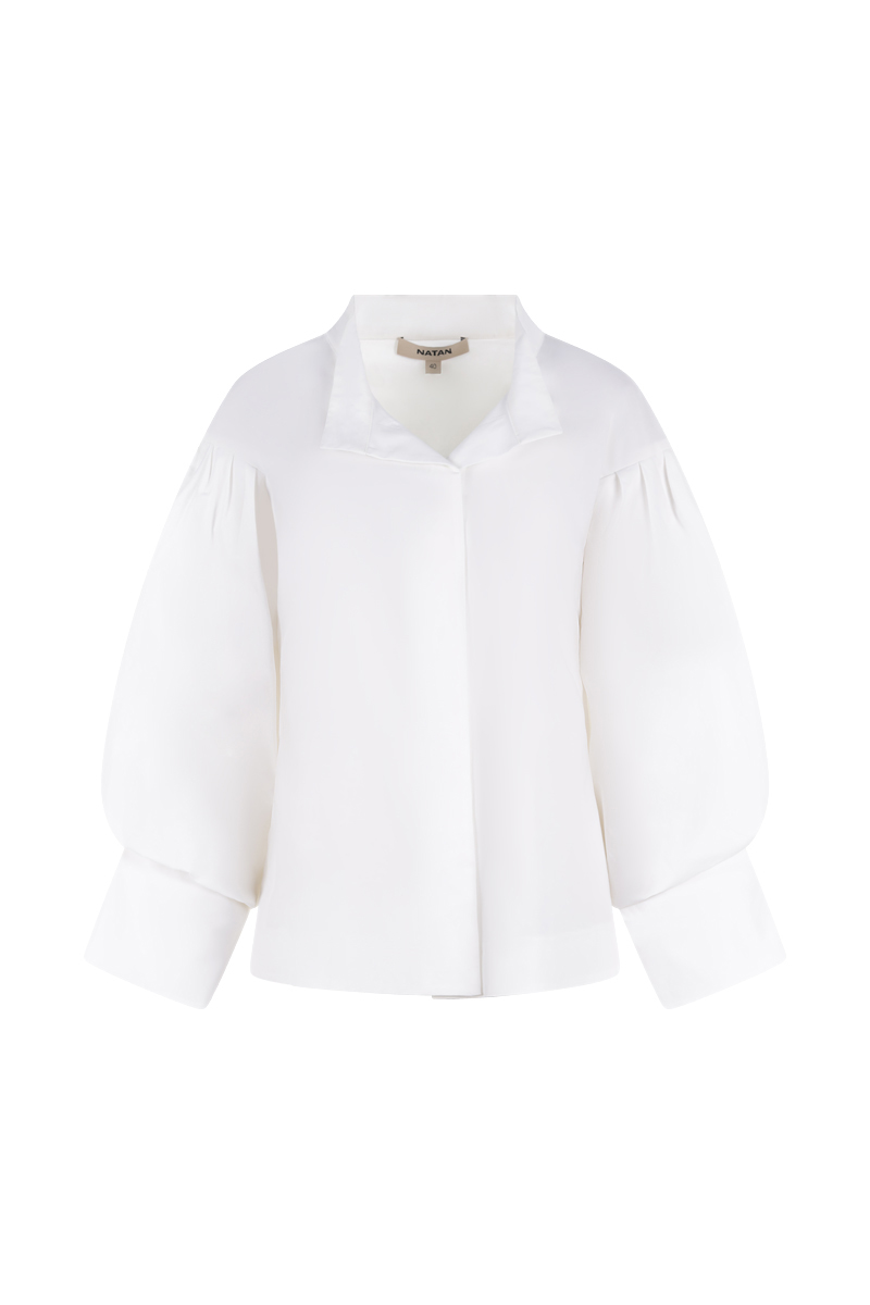 Dames blouse lange mouw wit