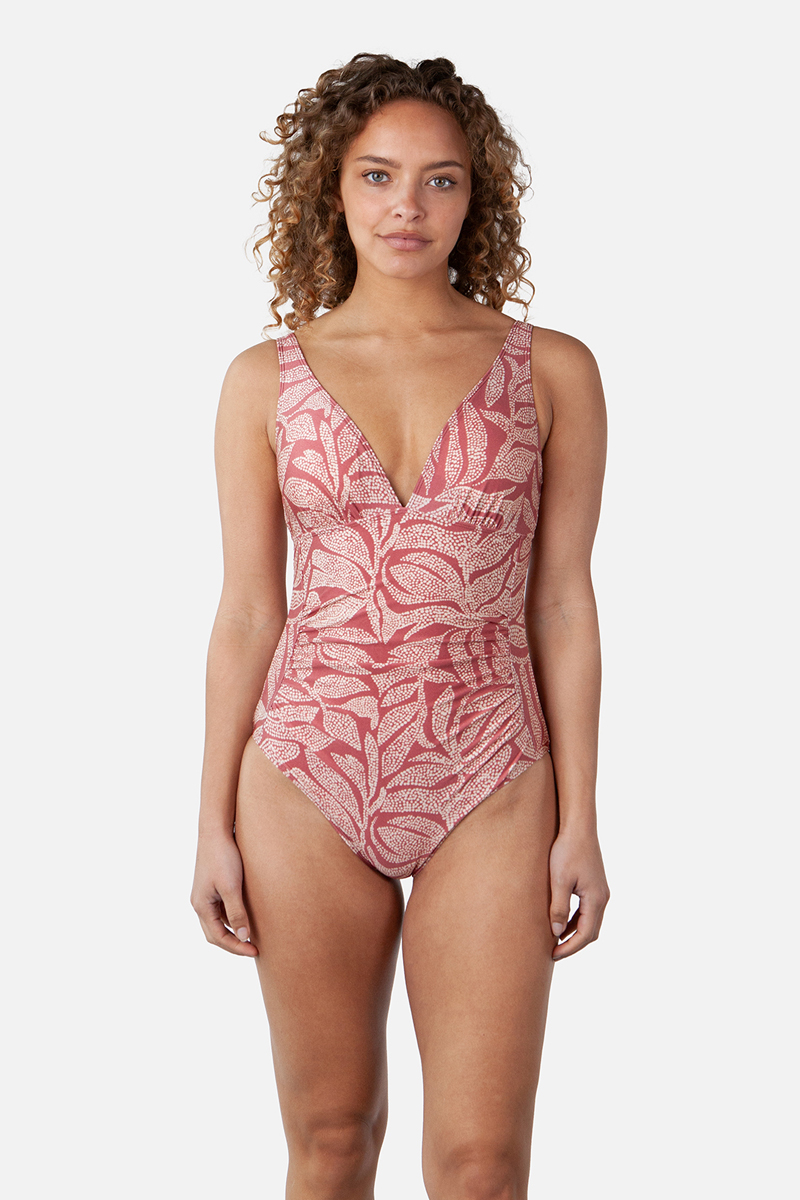 Bad/beach dames badpak sport bruin