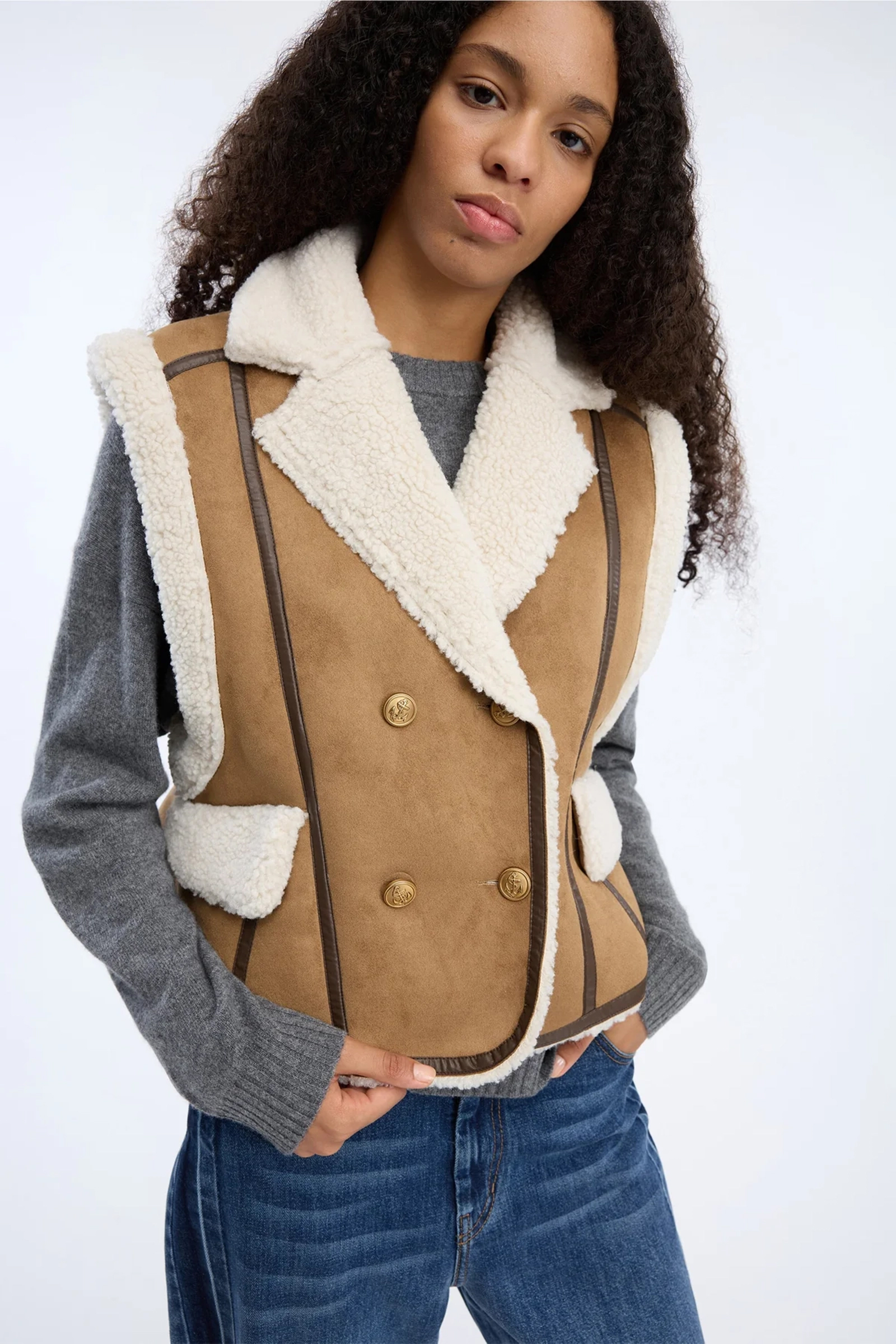 Dames gilet bruin