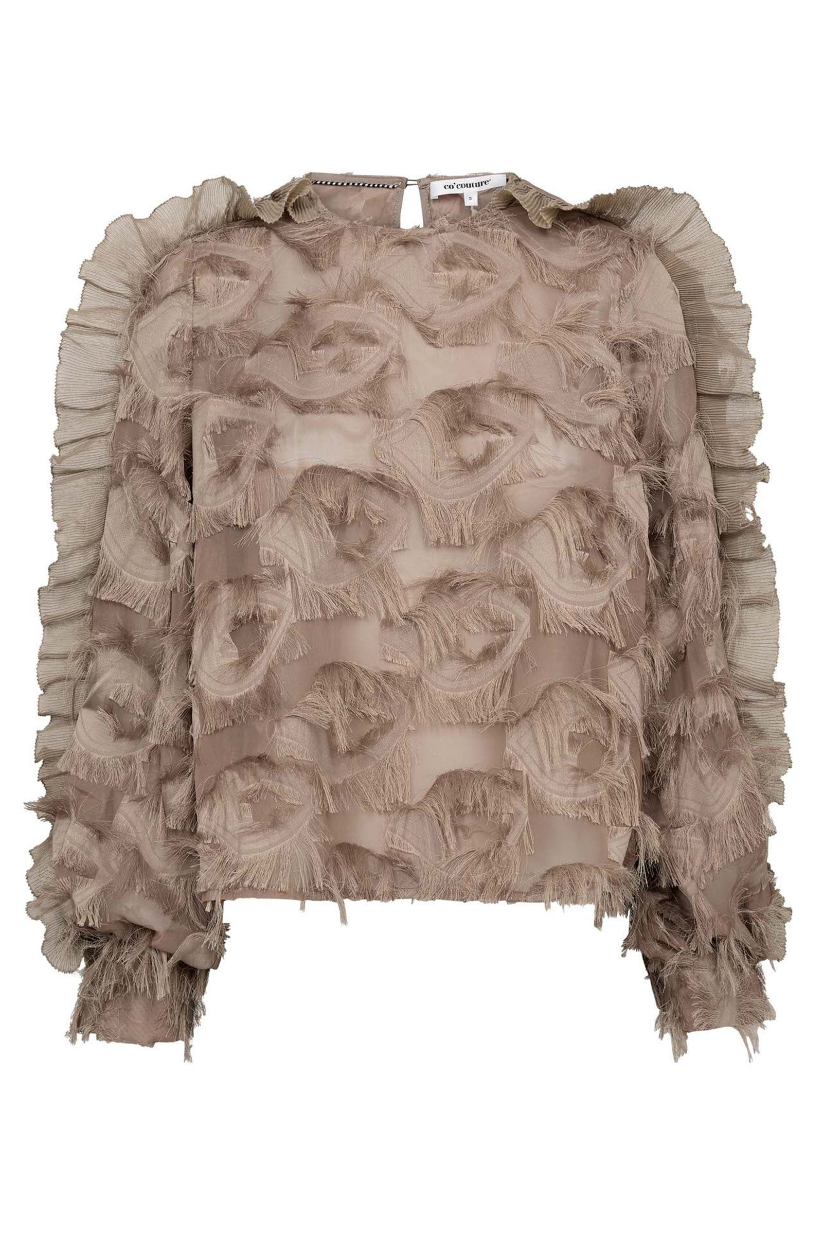 Dames blouse lange mouw bruin