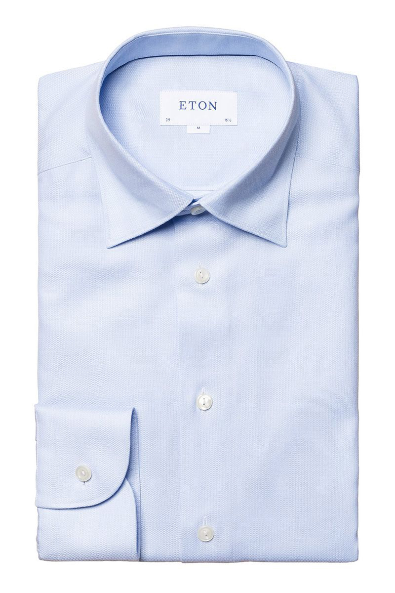 Eton Cont. Cotton Lyocell Blauw-1 1