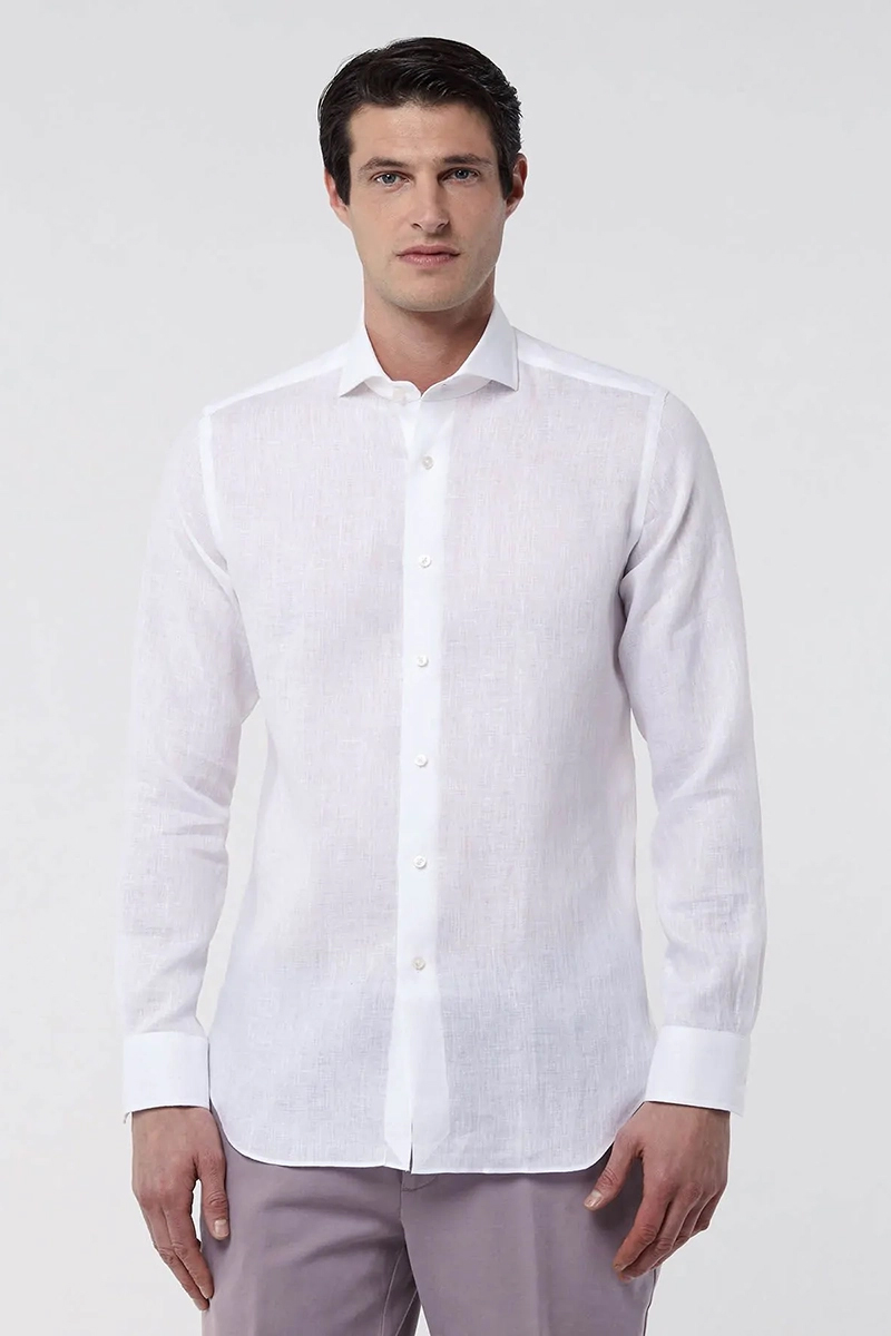 Heren overhemd lm dressual wit