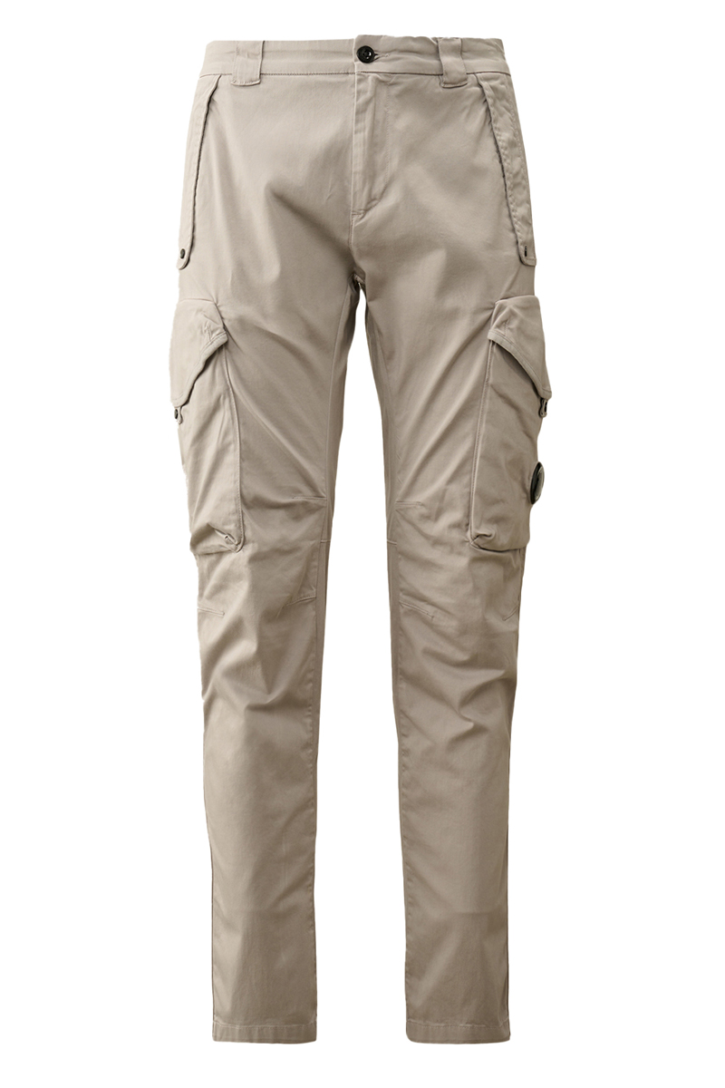 C.P. Company STRETCH SATEEN ERGONOMIC LENS UTILITY PANTS Grijs-1 1