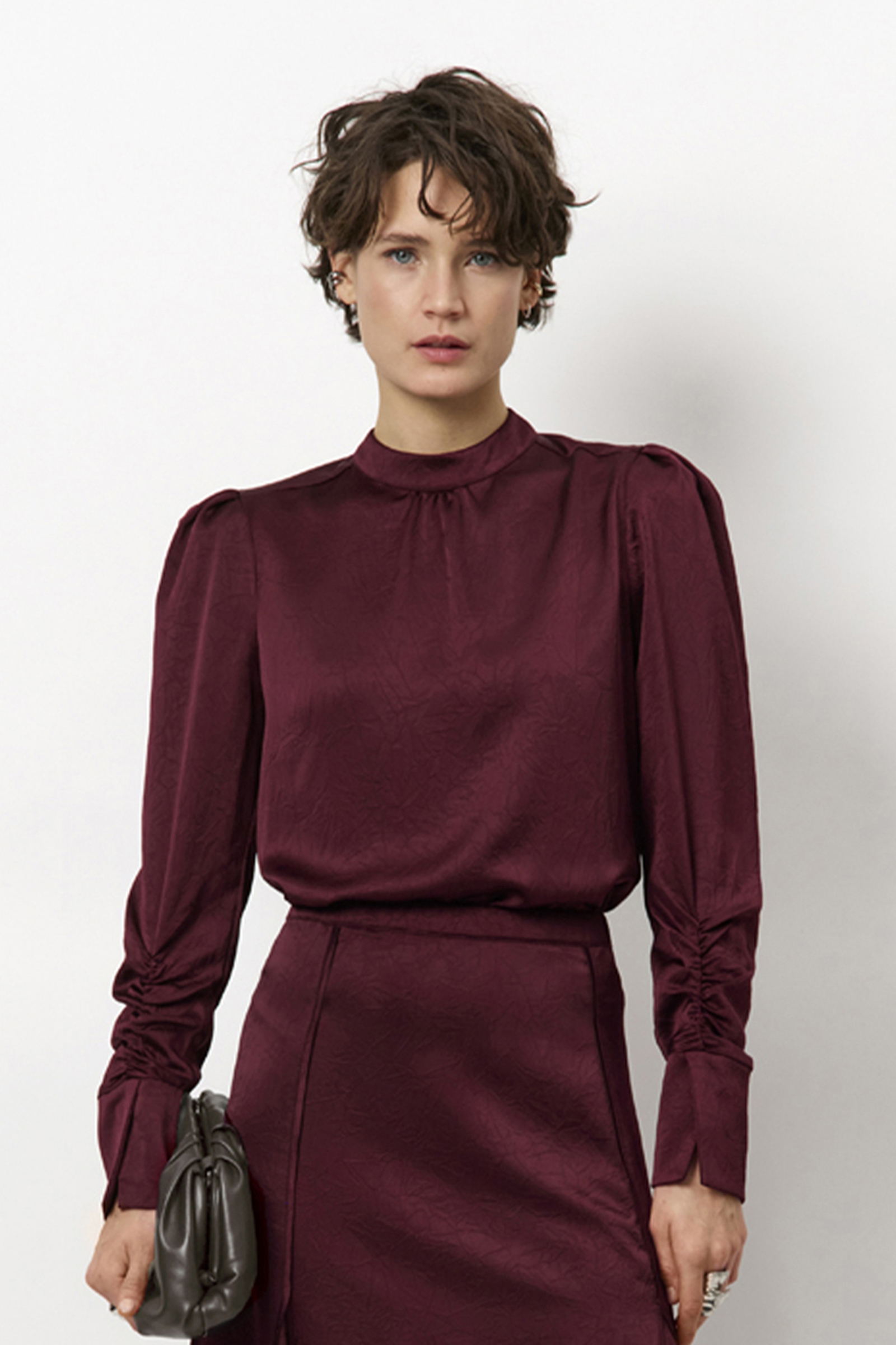 Dames blouse lange mouw rood