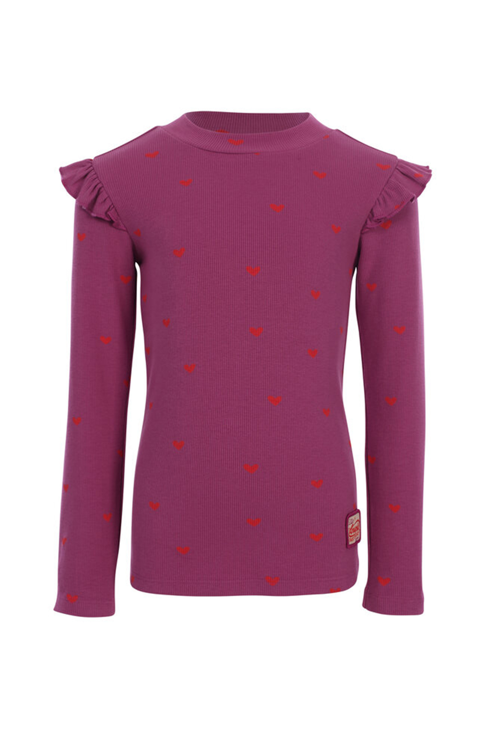 Meisjes t-shirt lange mouw paars