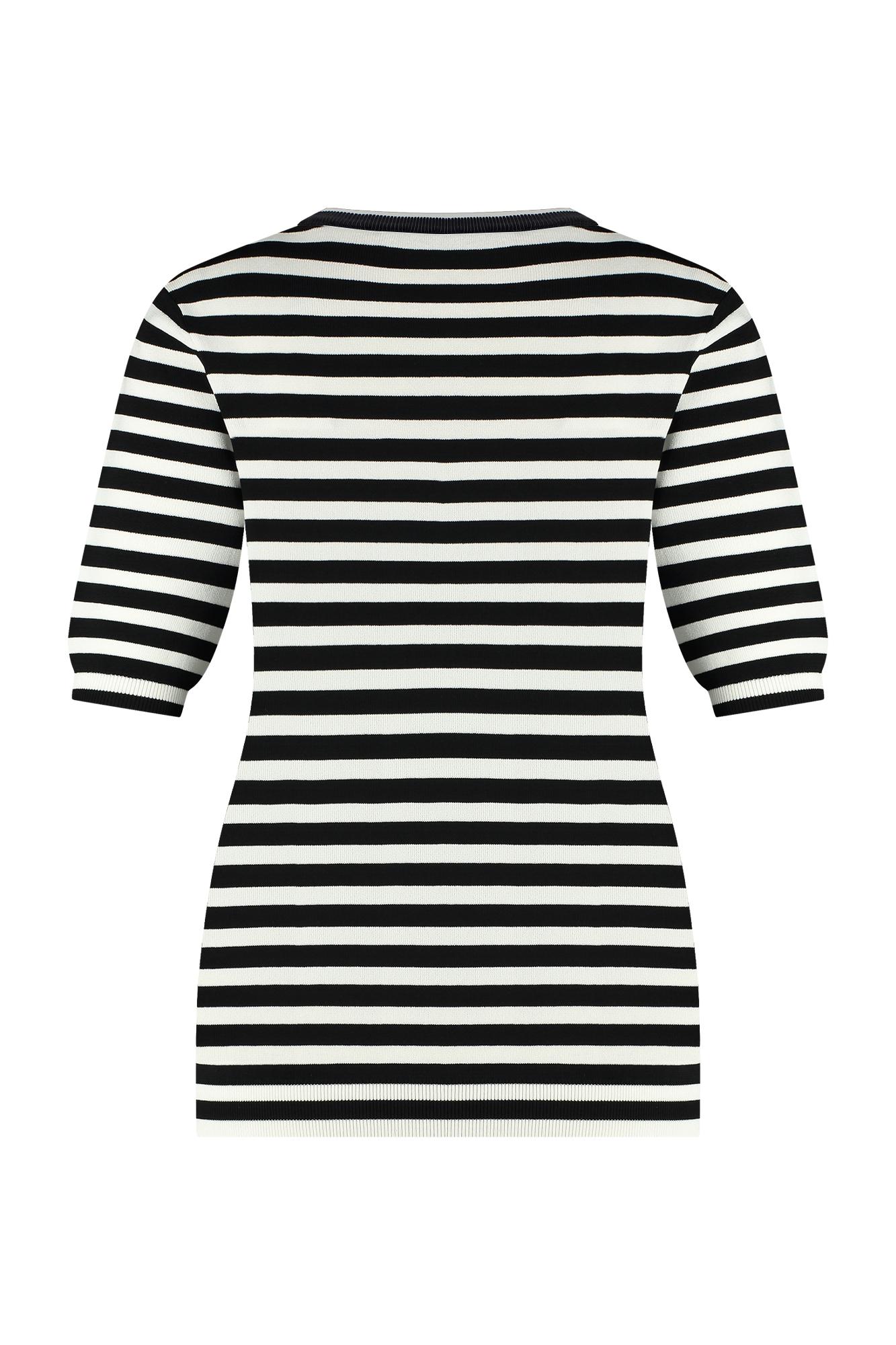 Studio Anneloes Luna stripe short slv pullover Zwart-1 5