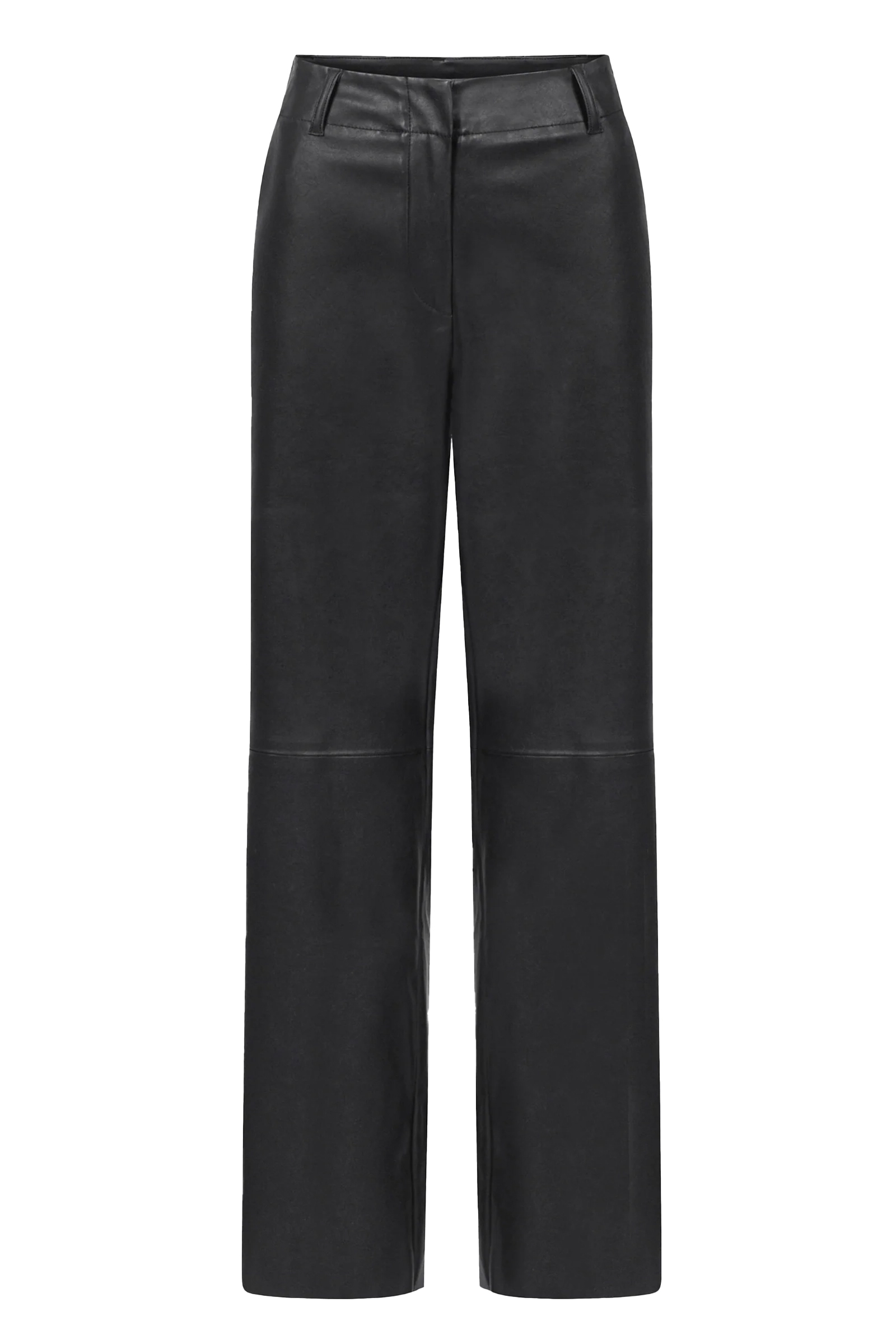 Dames leren broek zwart