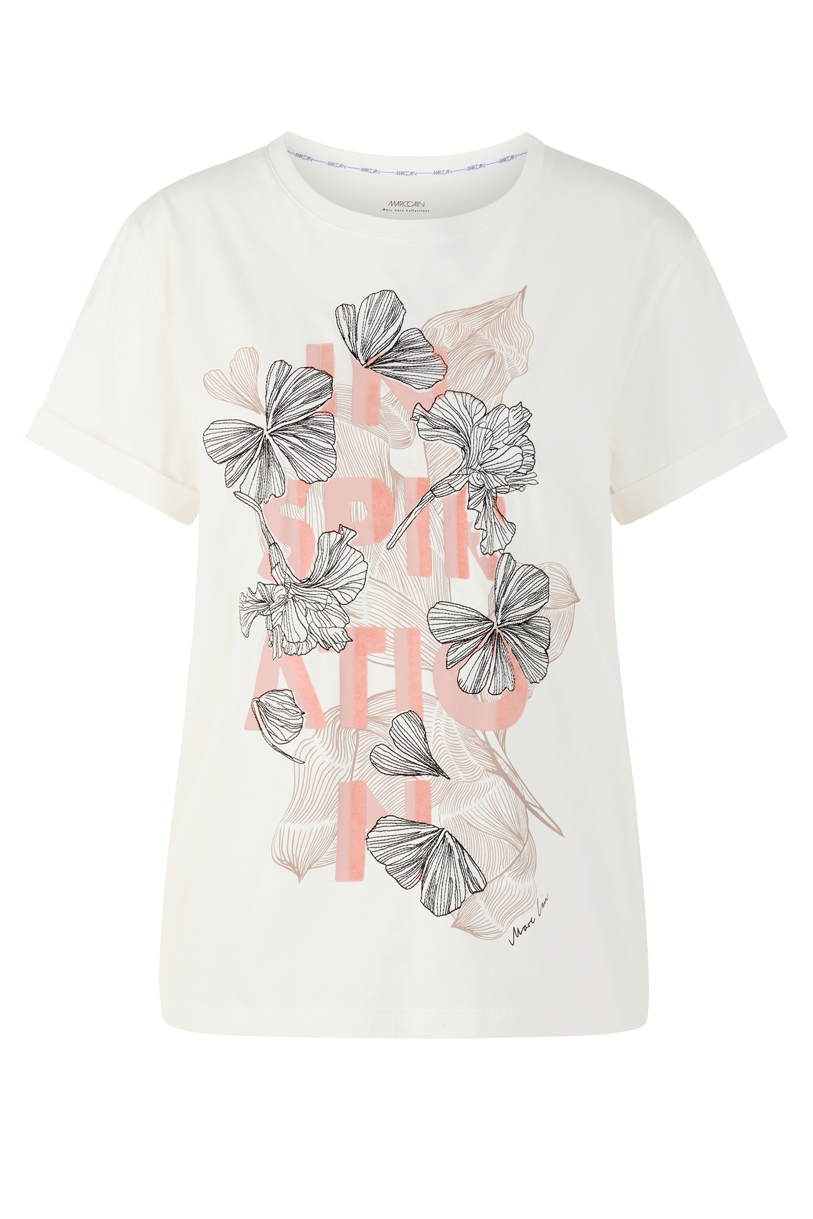 Dames t-shirt korte mouw ecru