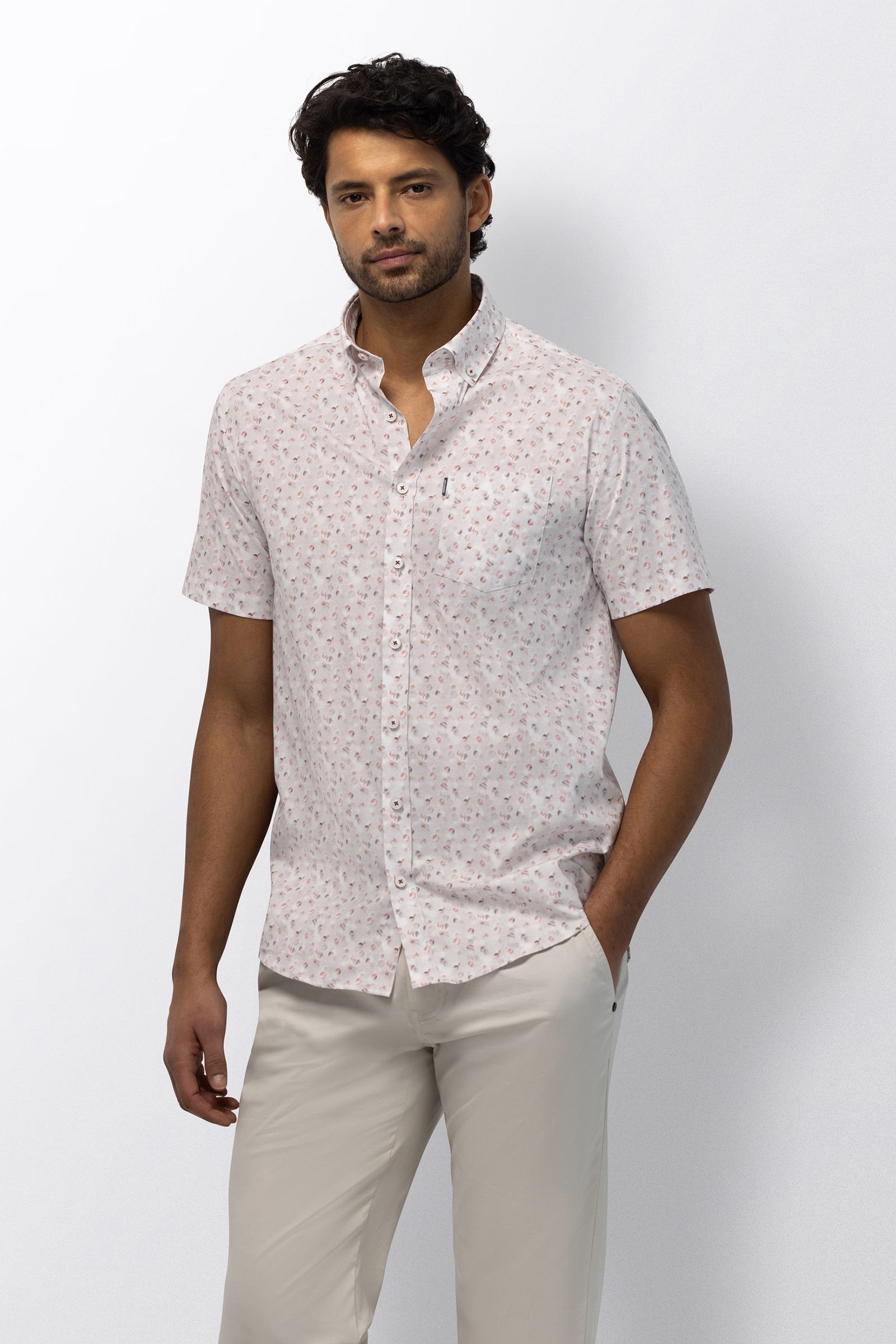 Heren overhemd km casual rose